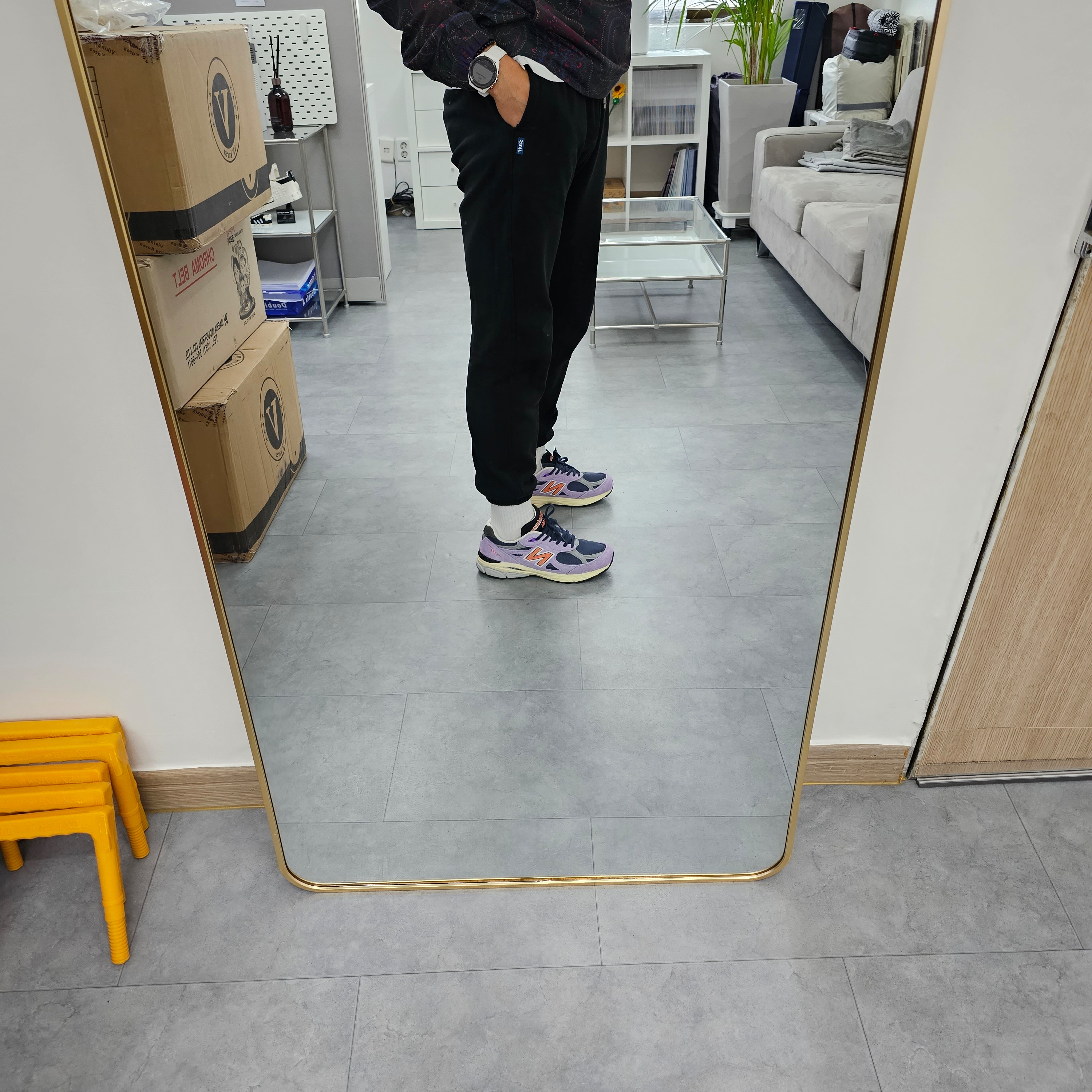 New Balance 990v3 Made in USA Raw Amethyst 착용 스타일