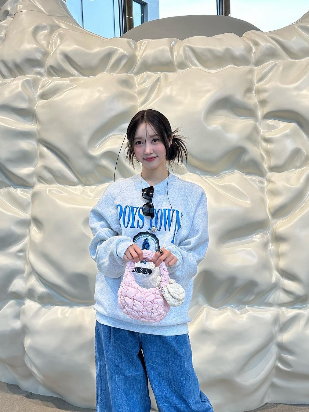 COS Quilted Mini Bag Dusty Lilac 착용 스타일