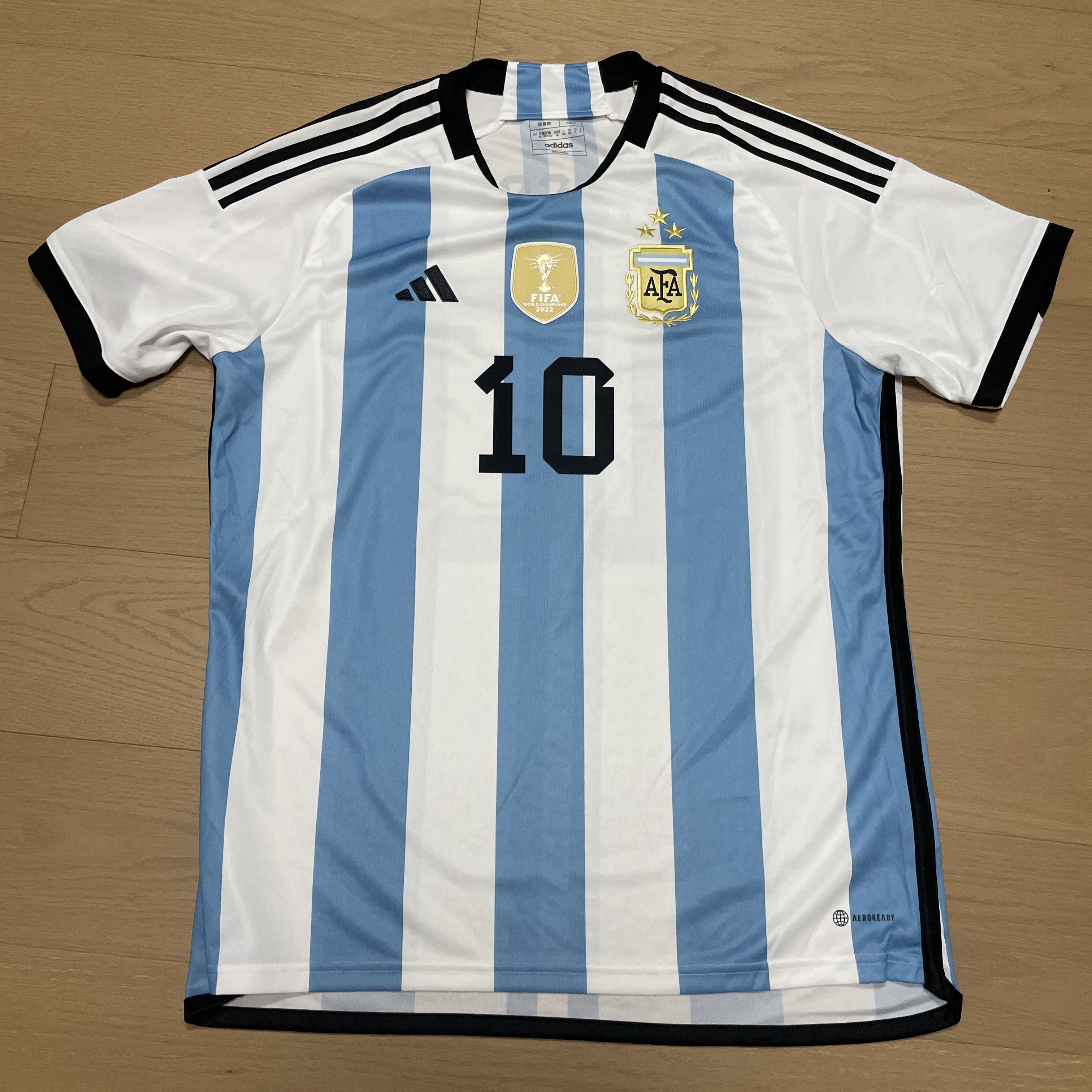 Adidas Argentina Home Jersey 2022 Winners 3-Star White Light Blue - KR Sizing (Non Marking Ver.) 착용 스타일 - 1