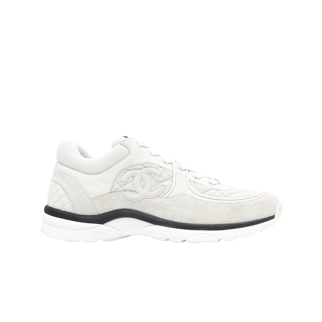 샤넬 스니커즈 패브릭 스웨이드 카프스킨 & 라이트 그레이(Chanel Sneakers Fabric Suede Calfskin & Light Grey) - 1