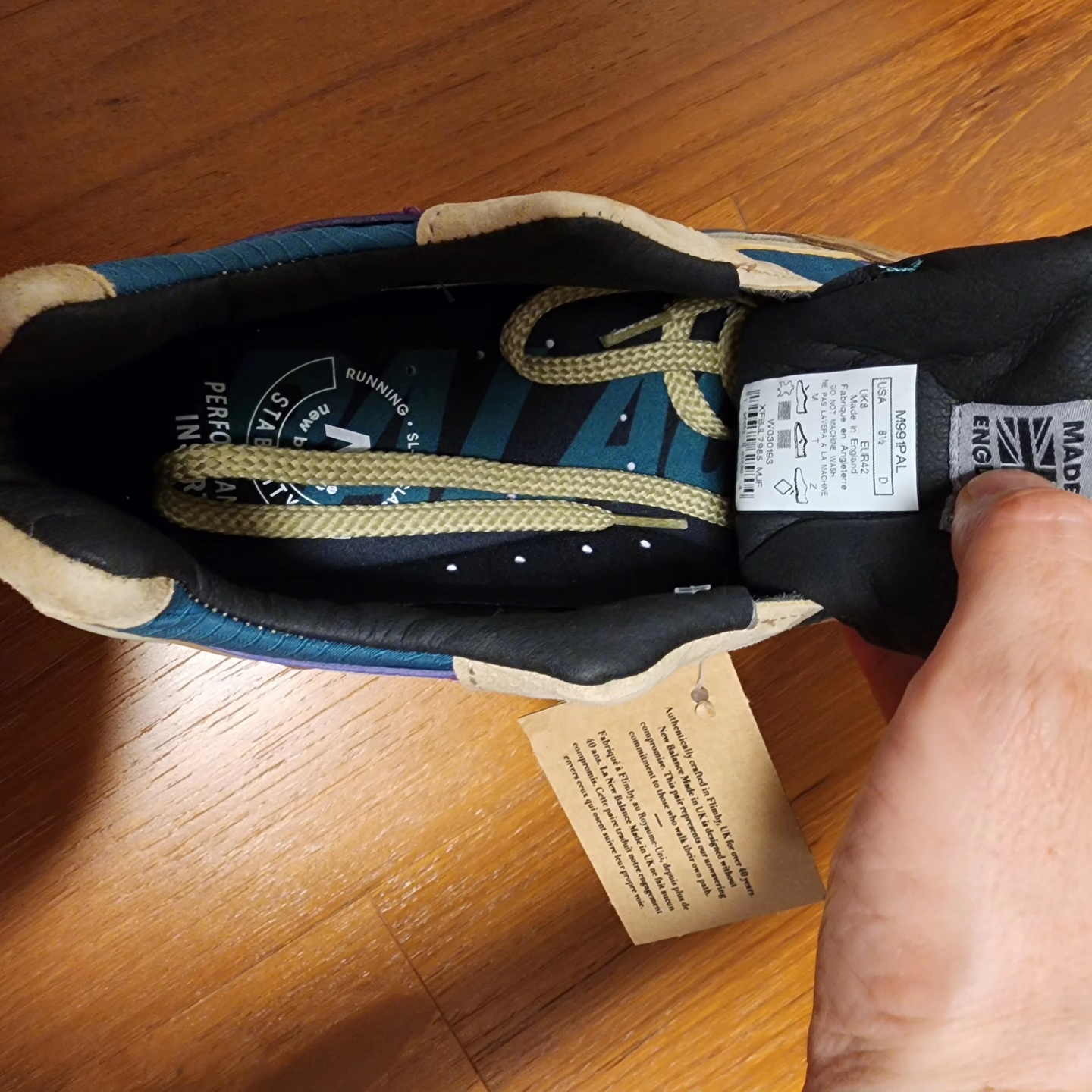 New Balance x Palace 991 Made in UK Teal Brown 착용 스타일 - 4