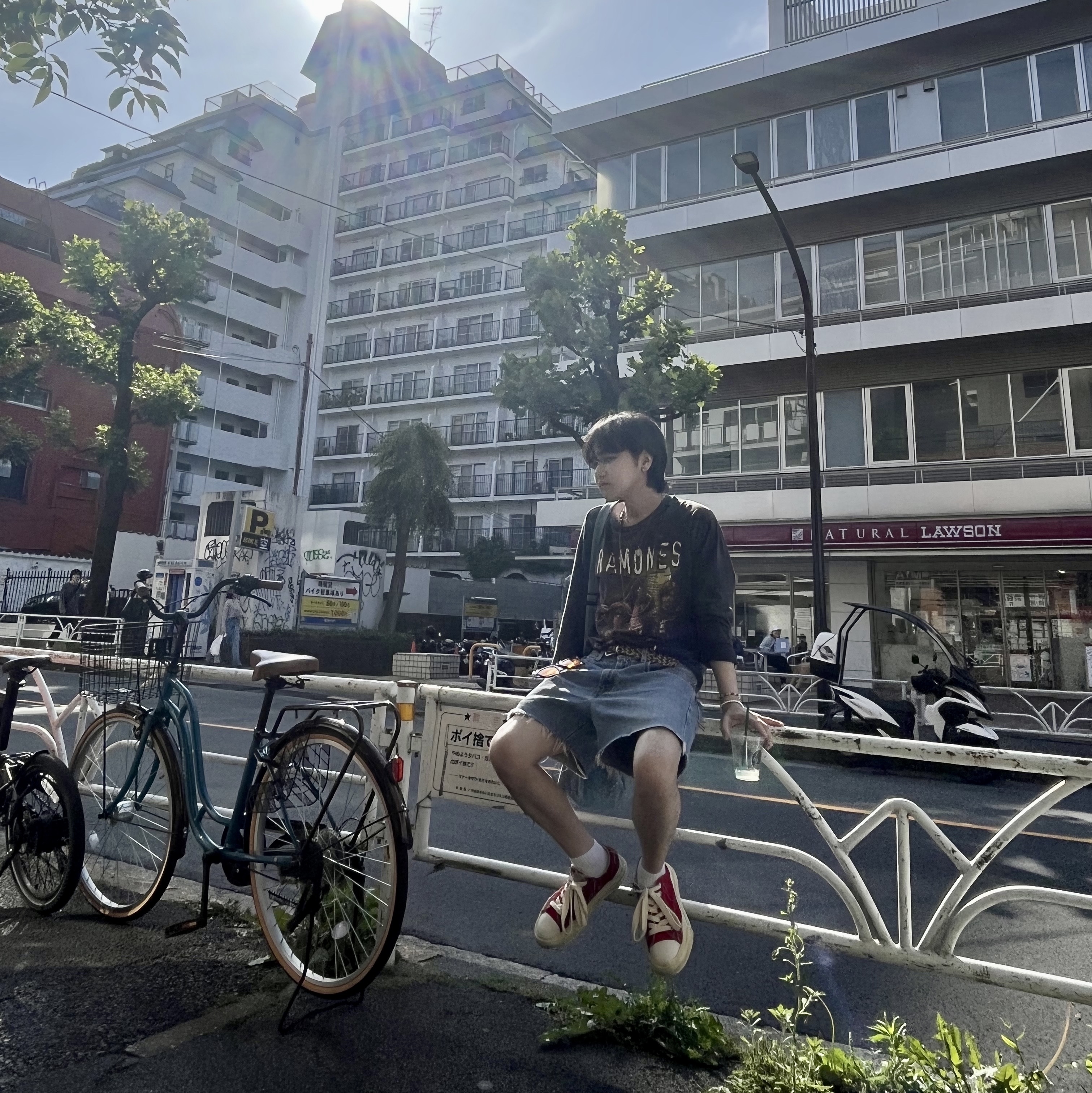 Maison Mihara Yasuhiro Peterson OG Sole OD Canvas Low-top Sneakers Red 착용 스타일 - 4