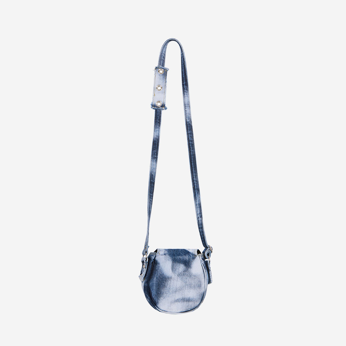 【THE MUSEUM VISITOR】 WASHED DENIM MINIBAG (WHITE BLUE) 더뮤지엄비지터 워시드 데님 미니백 화이트 블루 | The Museum
