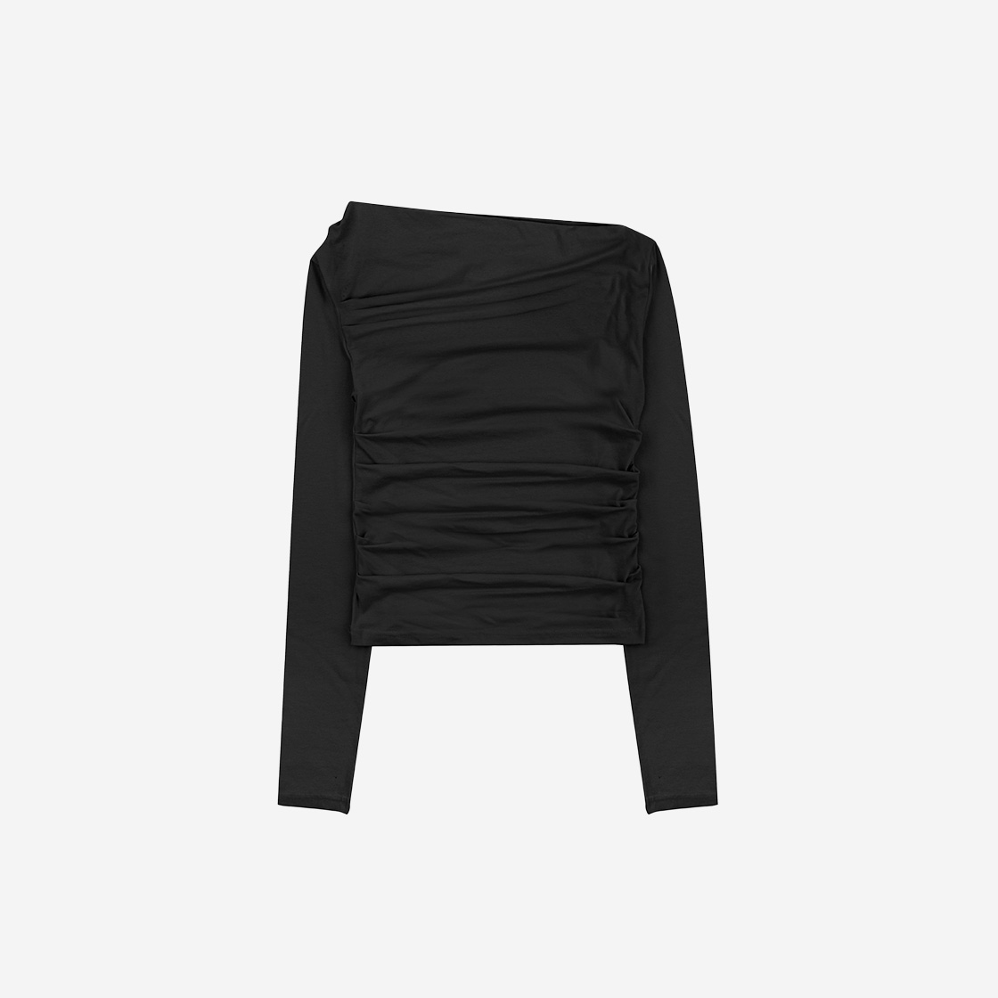 슬로우가먼츠 우먼 플로잉 롱 슬리브 탑 블랙