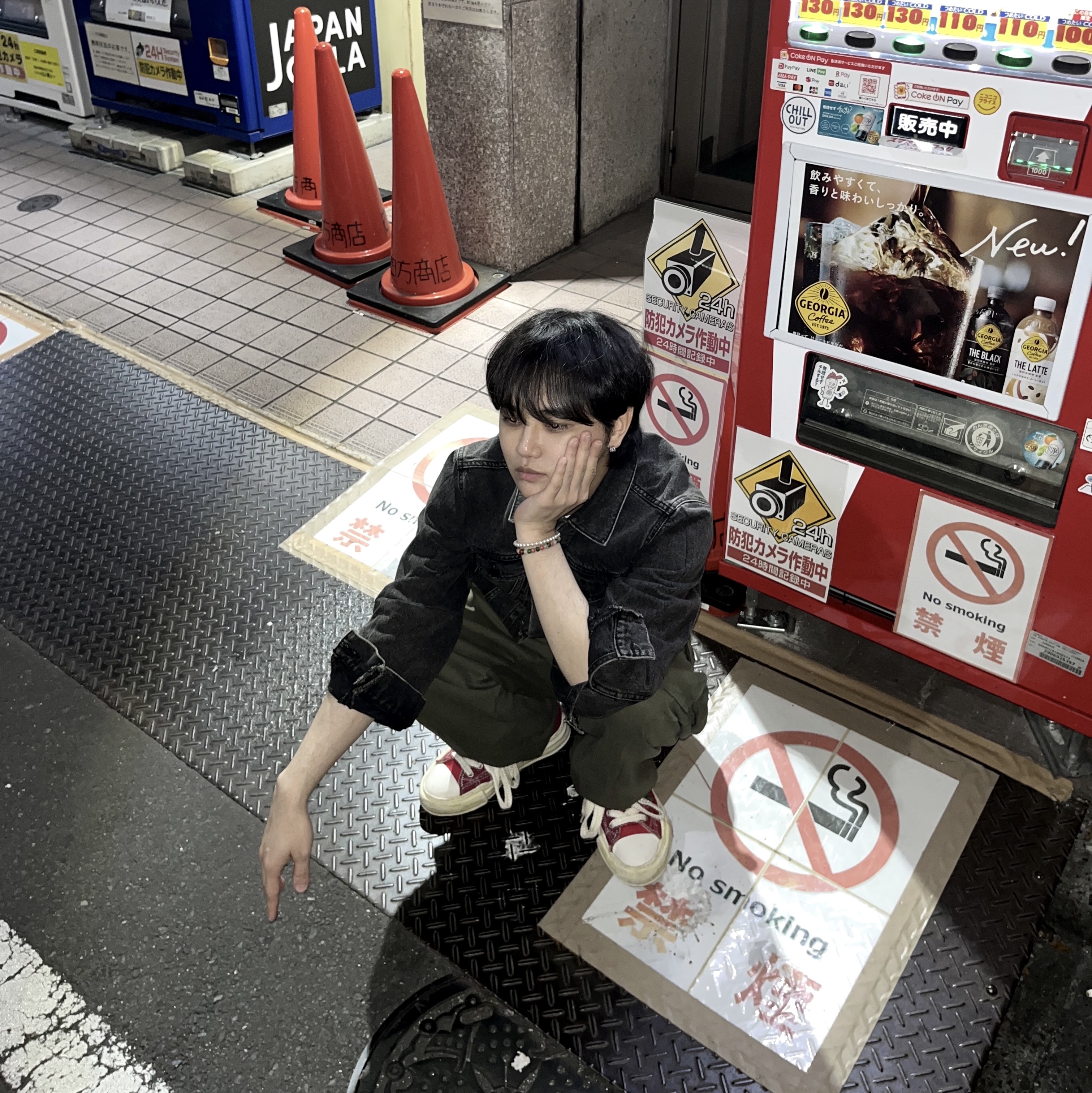 Maison Mihara Yasuhiro Peterson OG Sole OD Canvas Low-top Sneakers Red 착용 스타일 - 2