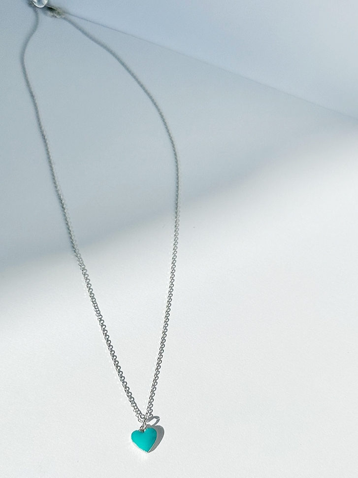 Frica Boys & Girls Heart Necklace Silver 착용 스타일 - 2