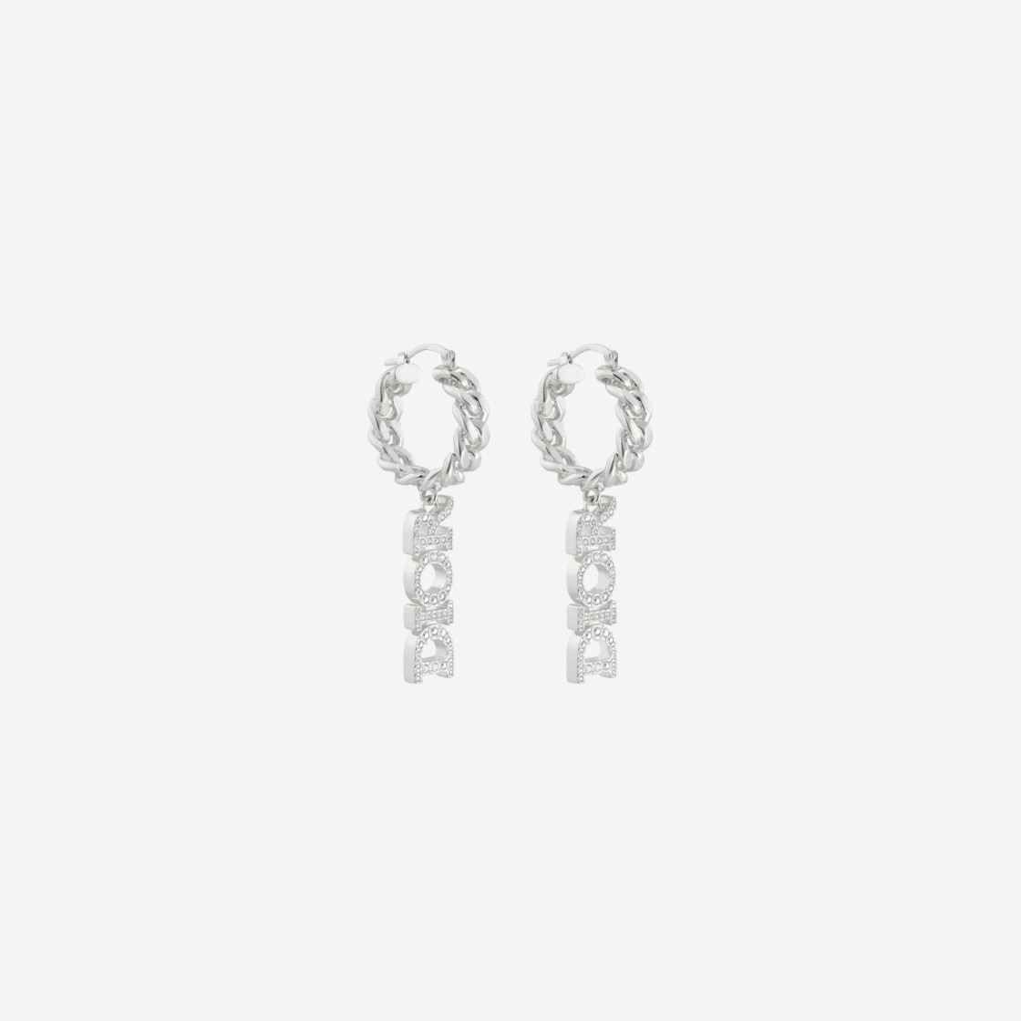 (W) Dior Dio(r)evolution Earrings Silver Finish Metal Silver Tone Crystals 상세 이미지 1