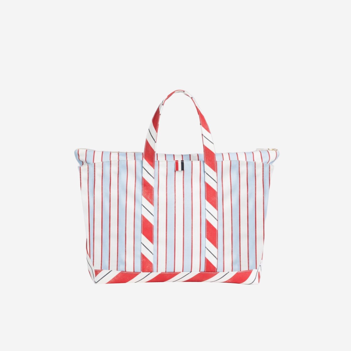 Thom Browne Washed Striped Canvas Medium Tool Tote Bag Light Blue 상세 이미지 2