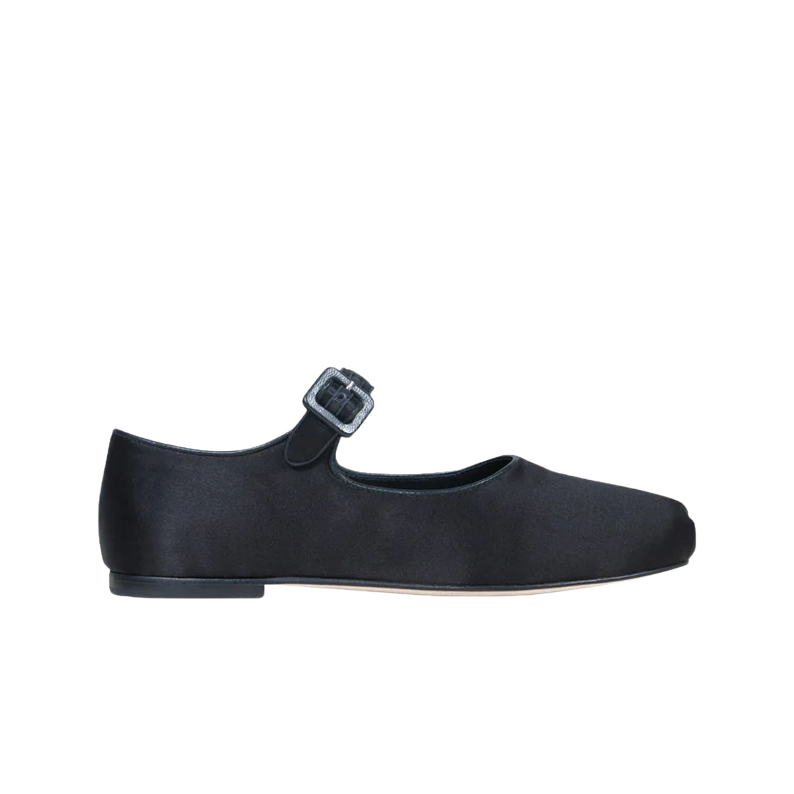 (W) 샌디 리앙 메리 제인 포인테 슈 블랙 사틴((W) Sandy Liang Mary Jane Pointe Shoe Black Satin)