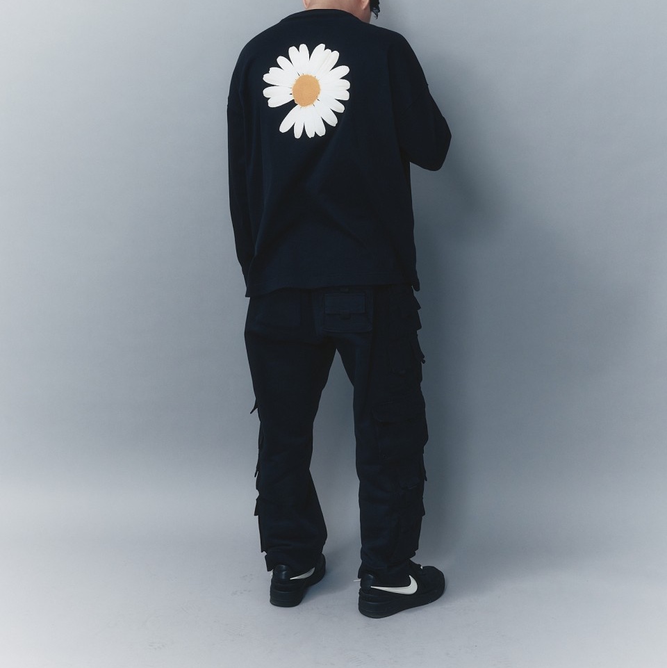 Nike x Peaceminusone Wide Pants Black (DR0096-010), Nike x Peaceminusone LS T-Shirt Black (DR0097-010) 착용 스타일 - 2