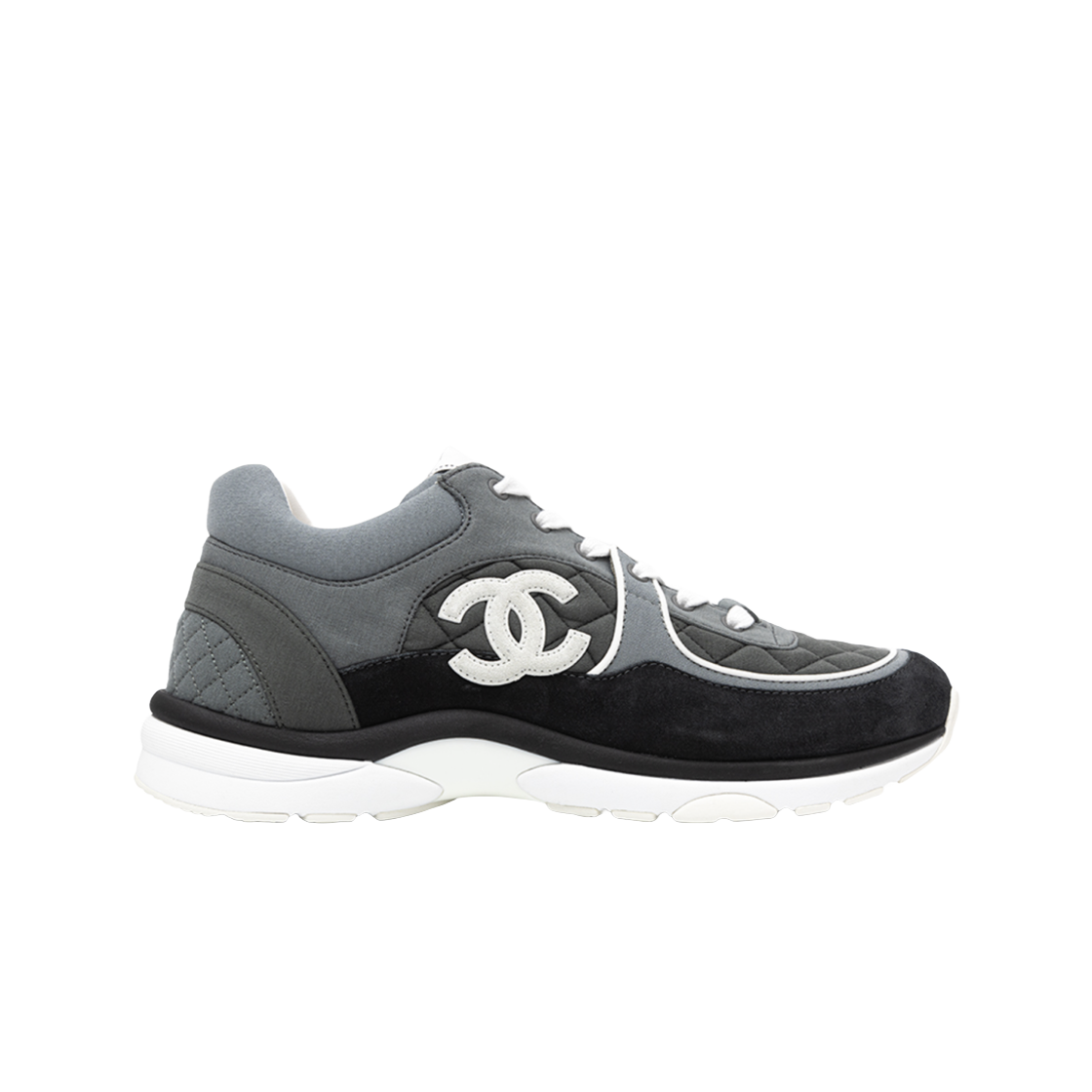 샤넬 스니커즈 패브릭 스웨이드 카프스킨 & 다크 그레이(Chanel Sneakers Fabric Suede Calfskin & Dark Grey) - 1