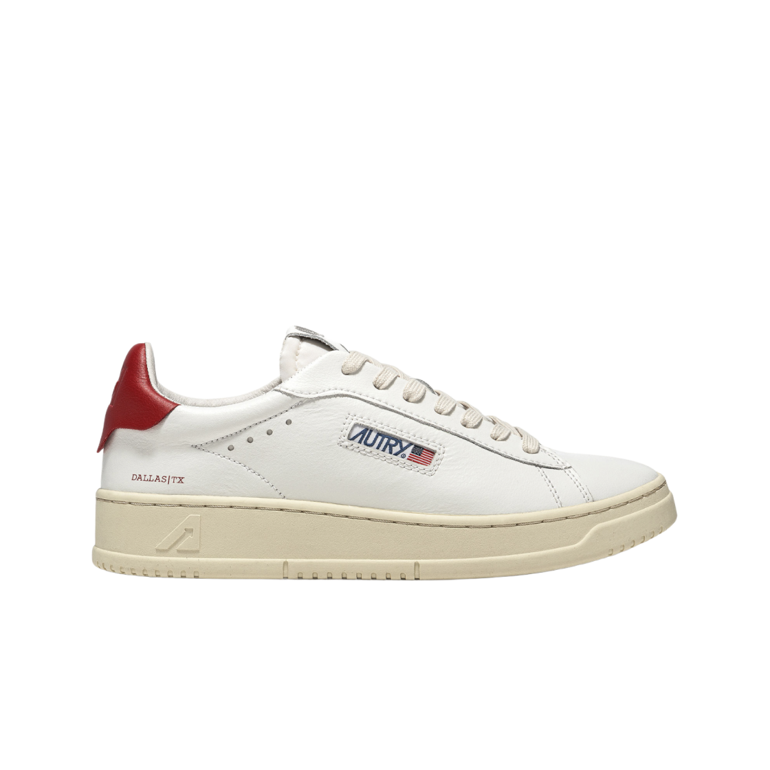 ADLW-NW03 (W) Autry Dallas Low Leather Sneakers White Red - 대표 이미지 #1