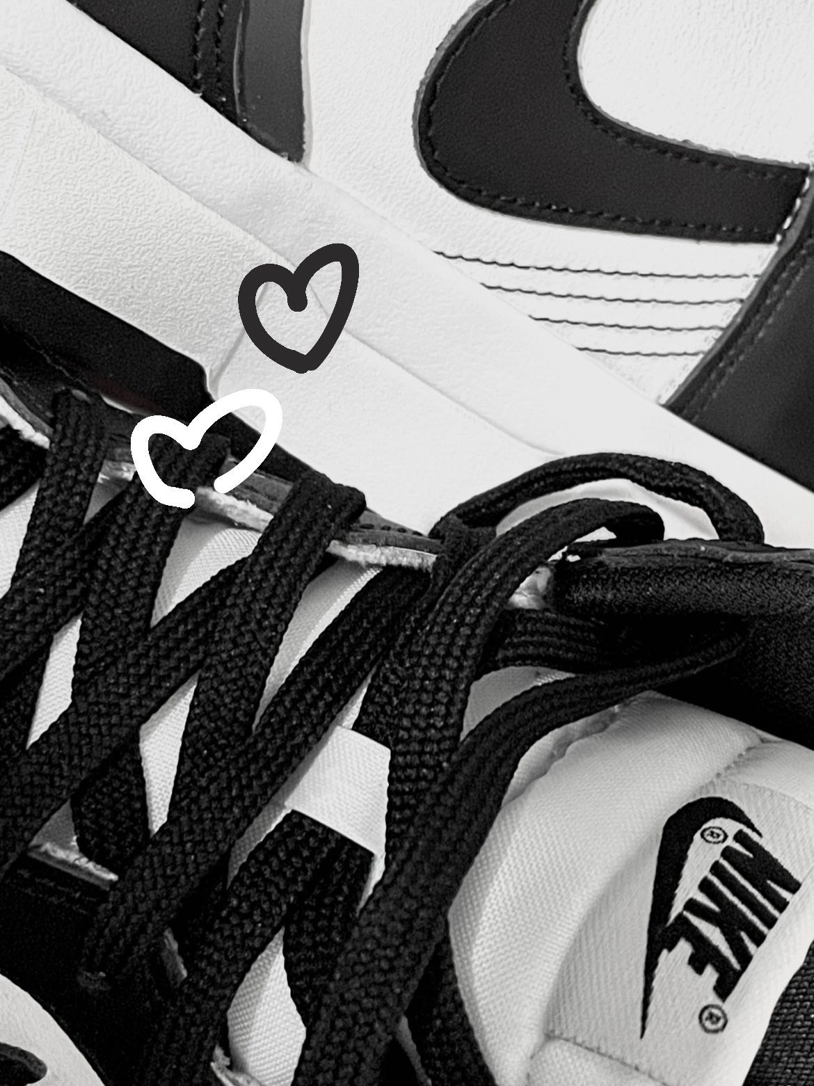 (W) Nike Dunk High Up Black and White 착용 스타일