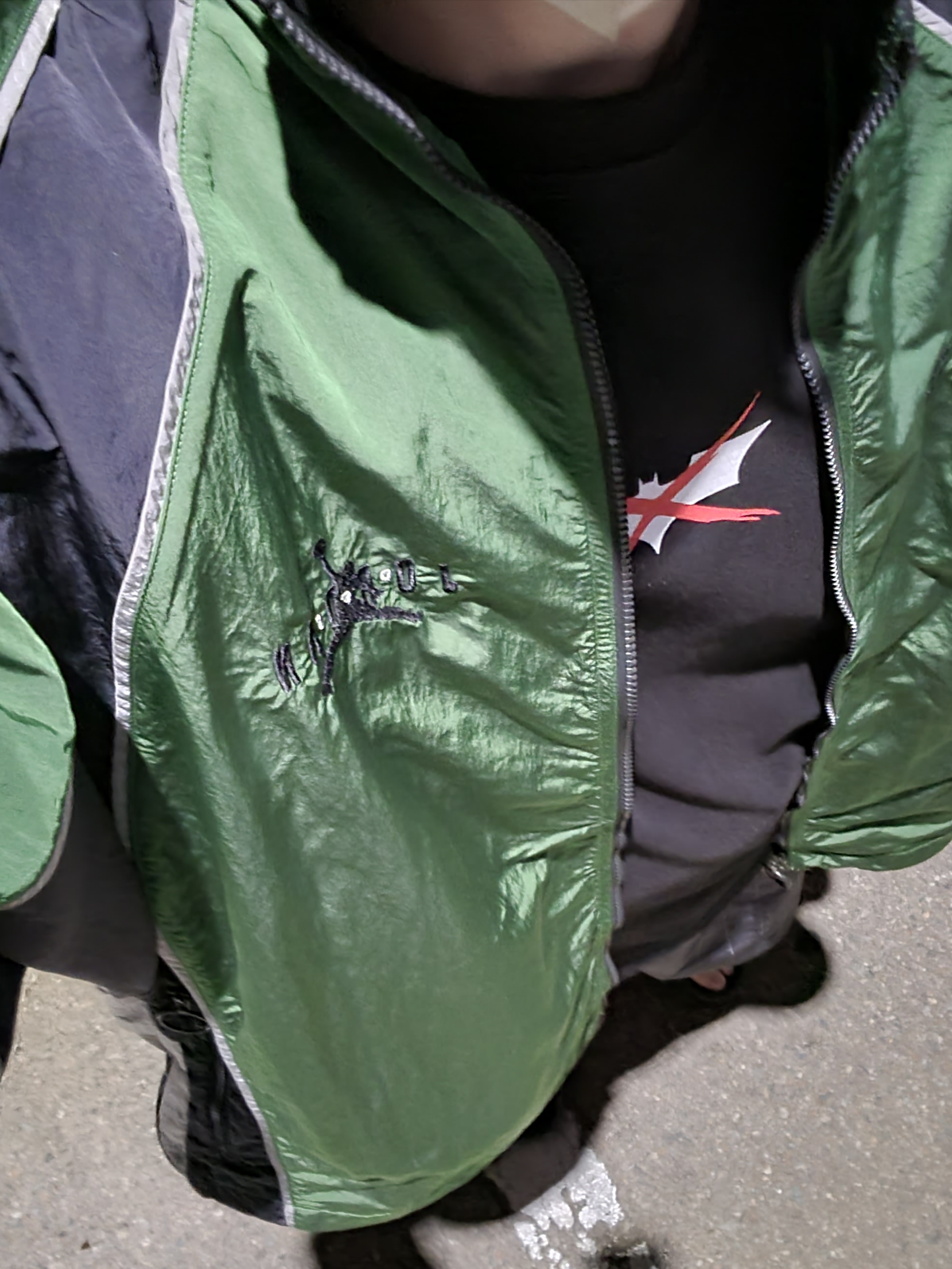Jordan x Off-White Track Top Forest Green - US/EU 착용 스타일