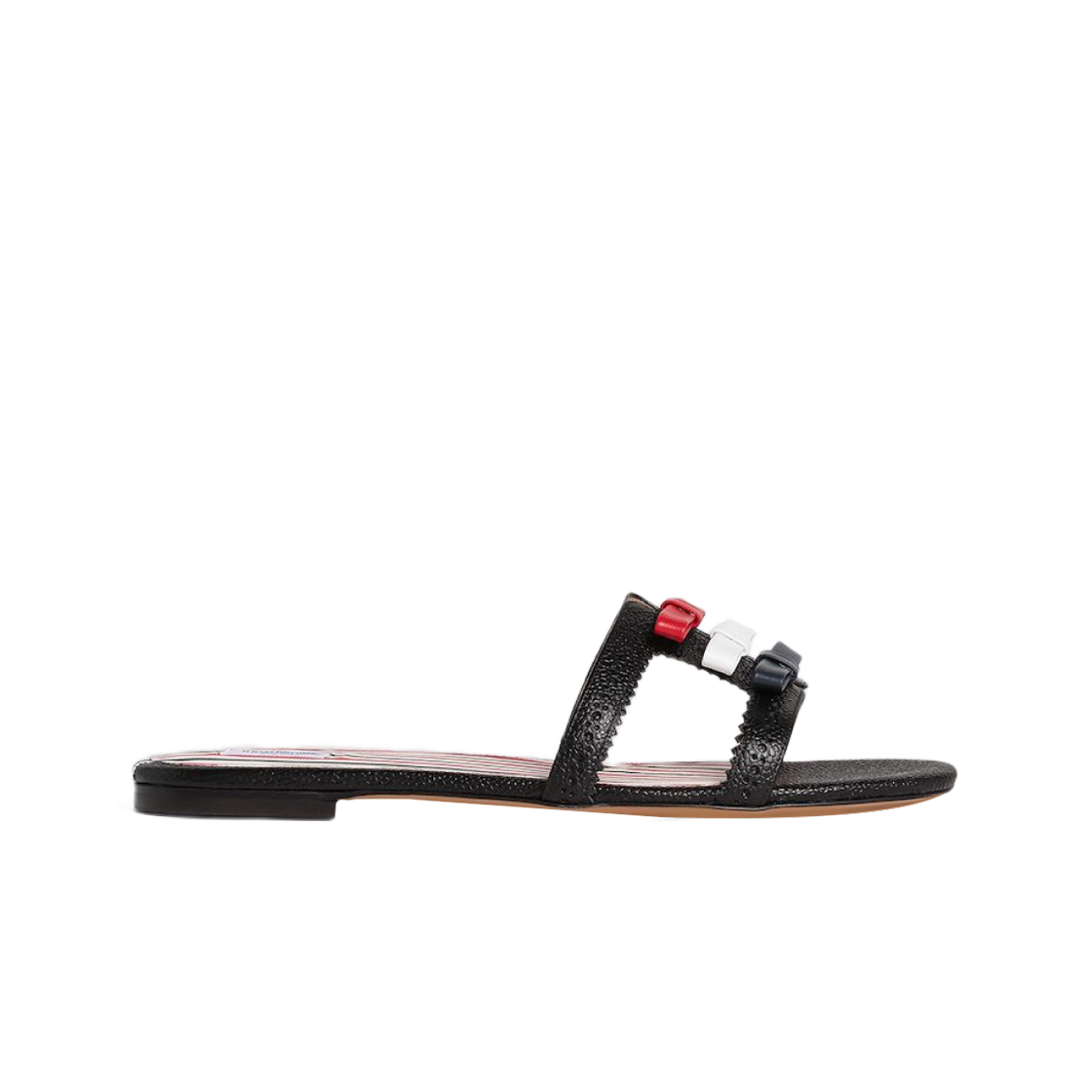 (W) 톰브라운 페블 그레인 보우 브로그 슬라이드 샌들 블랙((W) Thom Browne Pebble Grain Bow Brogue Slide Sandal Black) - 1
