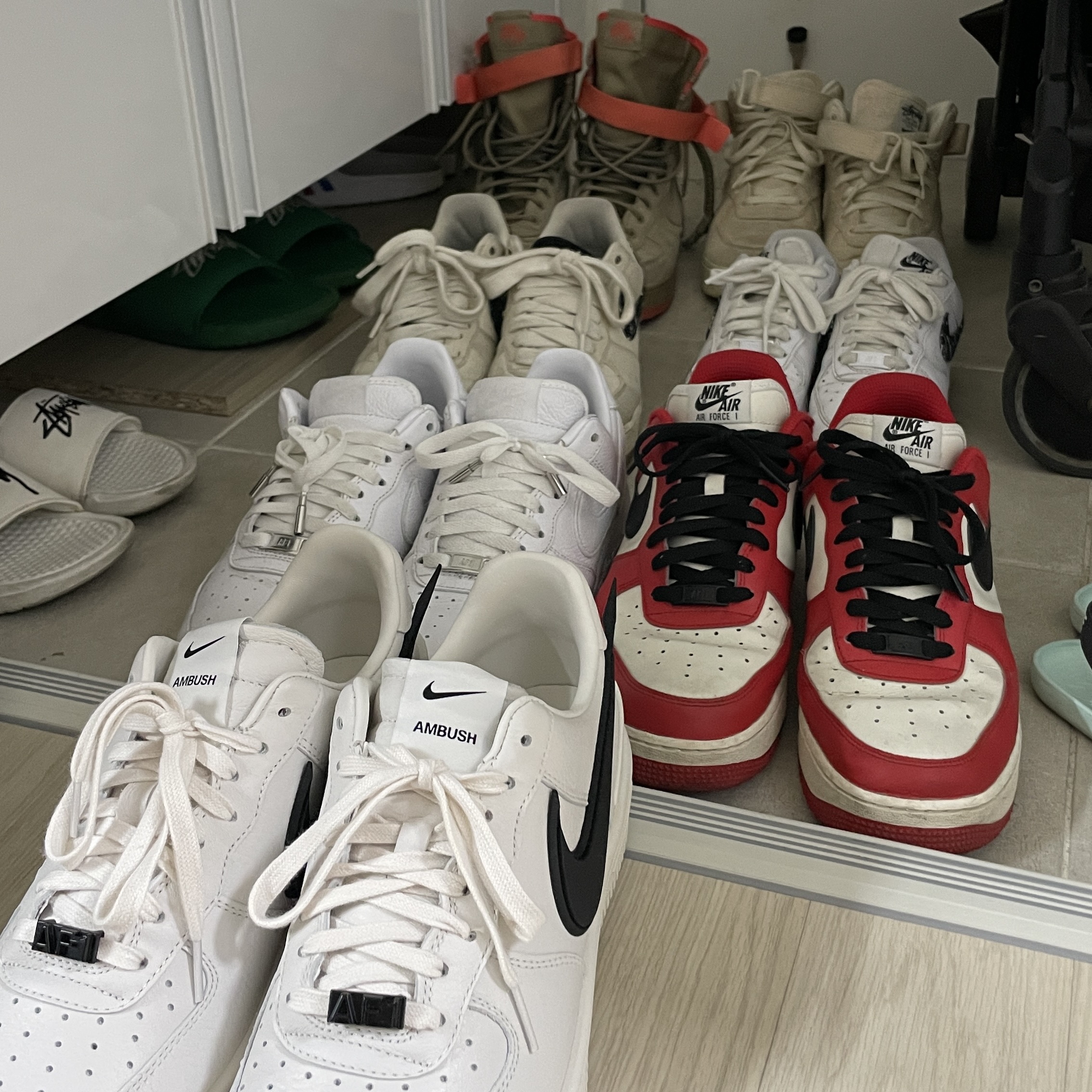Nike x Ambush Air Force 1 Low SP Phantom, Nike x Drake Nocta Air Force 1 Low SP Certified Lover Boy White 착용 스타일