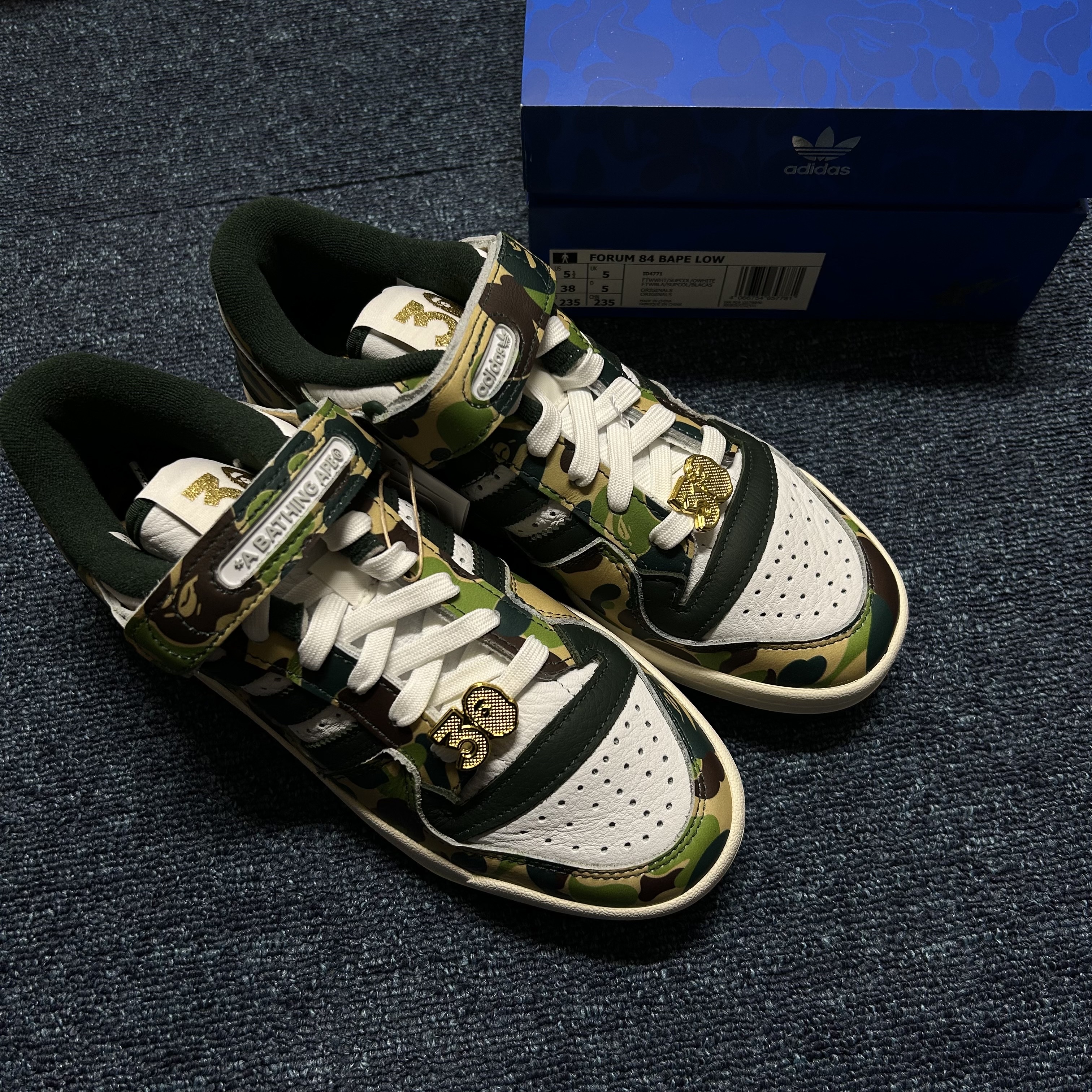 Adidas x BAPE Forum 84 Low Green Camo 착용 스타일 - 4