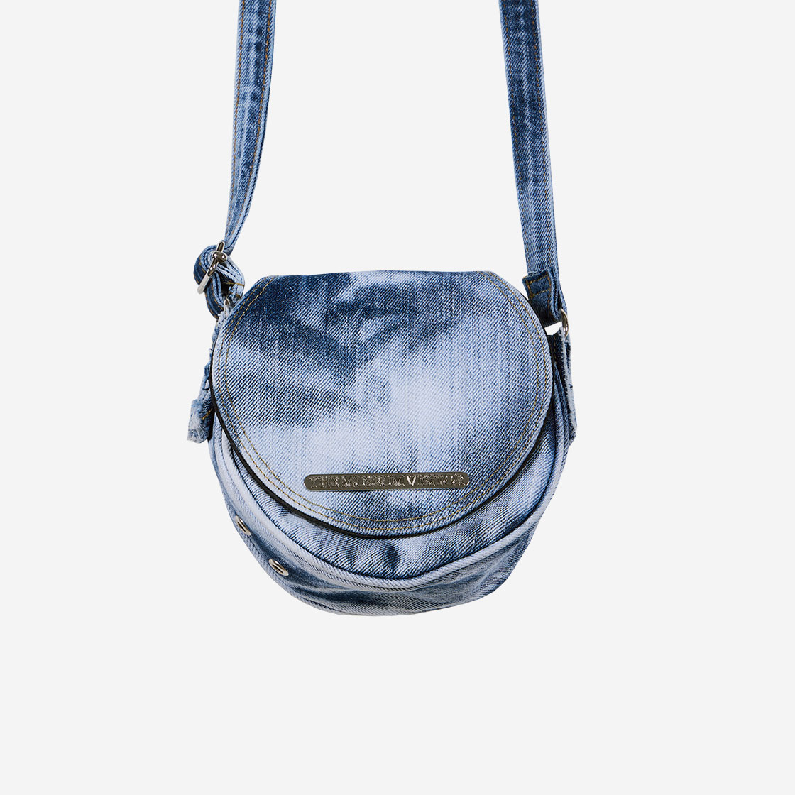 【THE MUSEUM VISITOR】 WASHED DENIM MINIBAG (WHITE BLUE) 더뮤지엄비지터 워시드 데님 미니백 화이트 블루 | The Museum