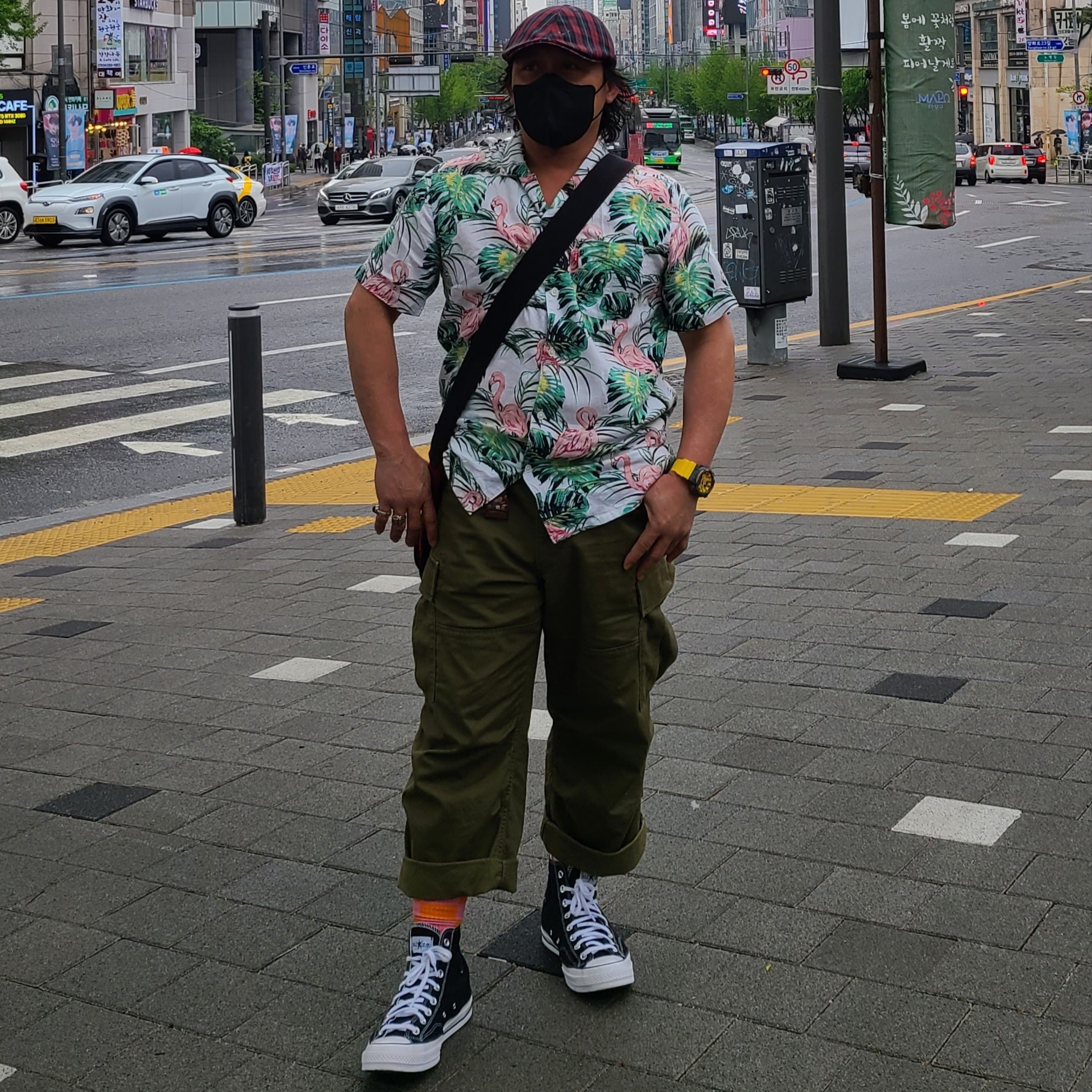 Converse x Stussy Chuck 70 High Black 착용 스타일