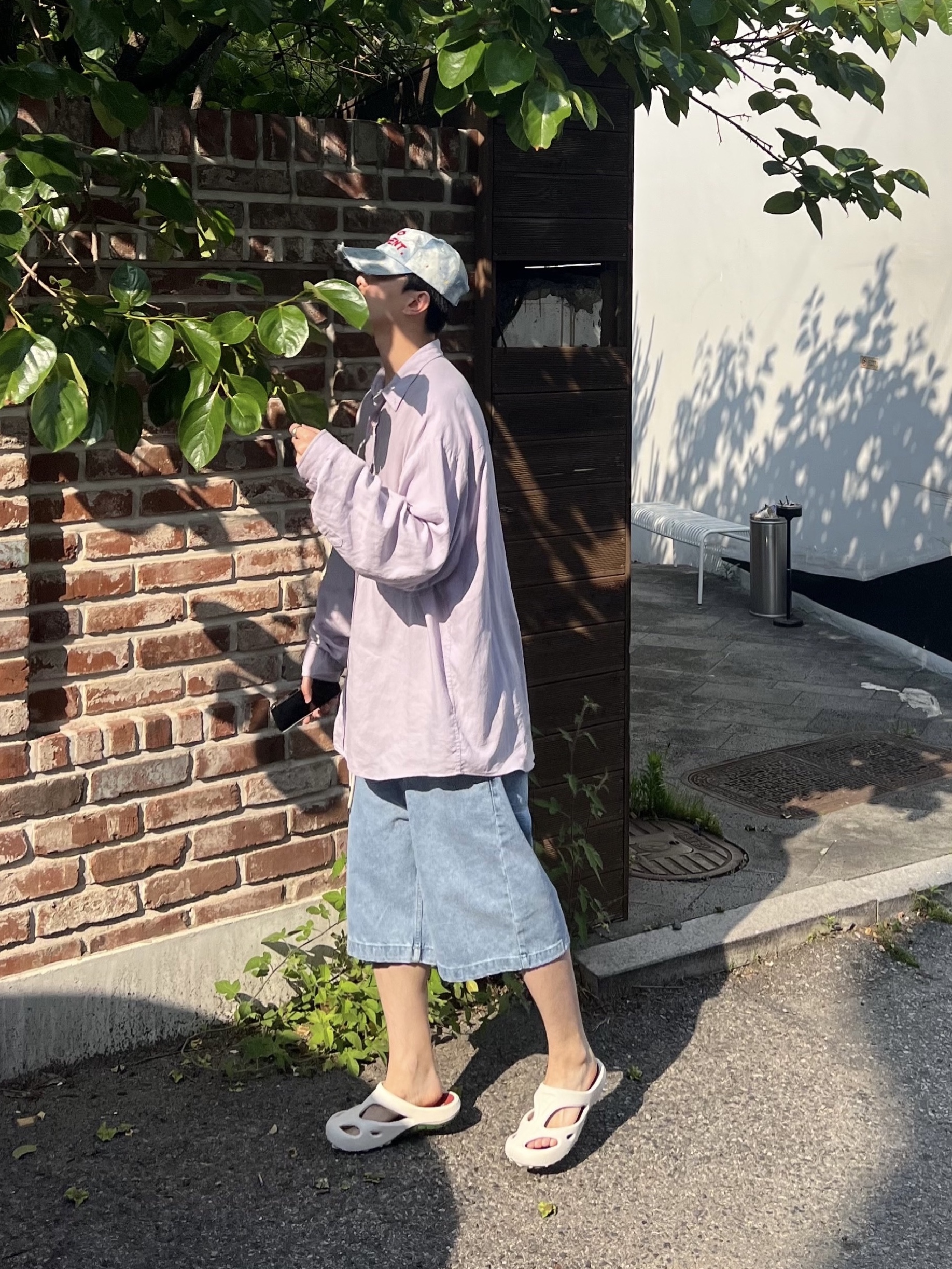 노쿨러스 노 코멘트 캡 데님 착용 스타일 - 4