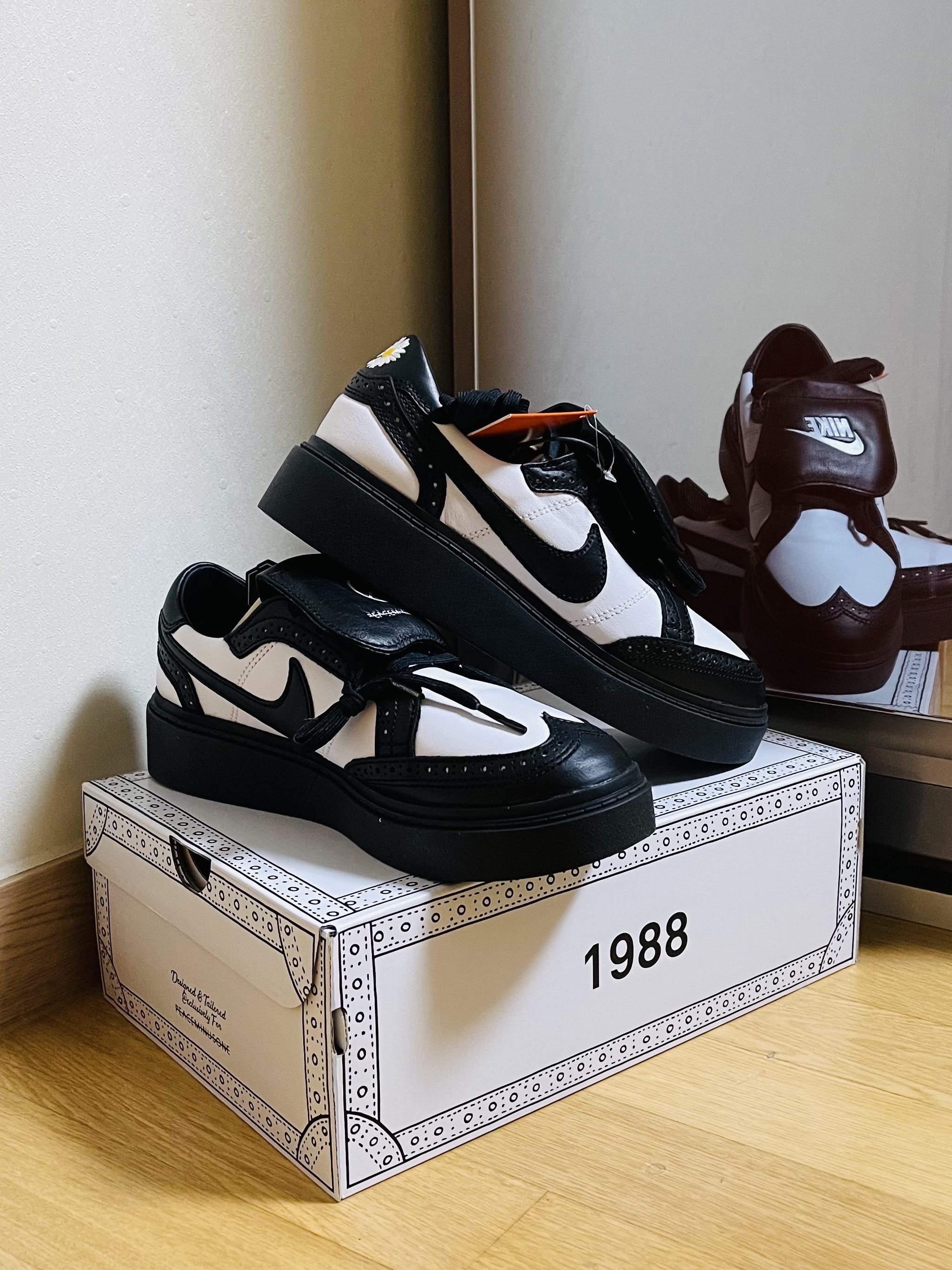 Nike x Peaceminusone Kwondo1 Black and White 착용 스타일