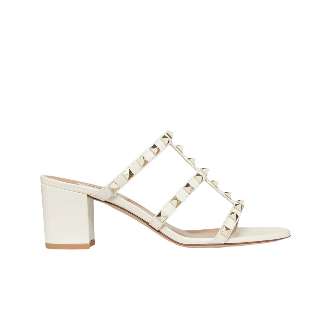 (W) 발렌티노 락스터드 슬라이드 샌들 60mm 라이트 아이보리((W) Valentino Rockstud Slide Sandal 60mm Light Ivory) - 1