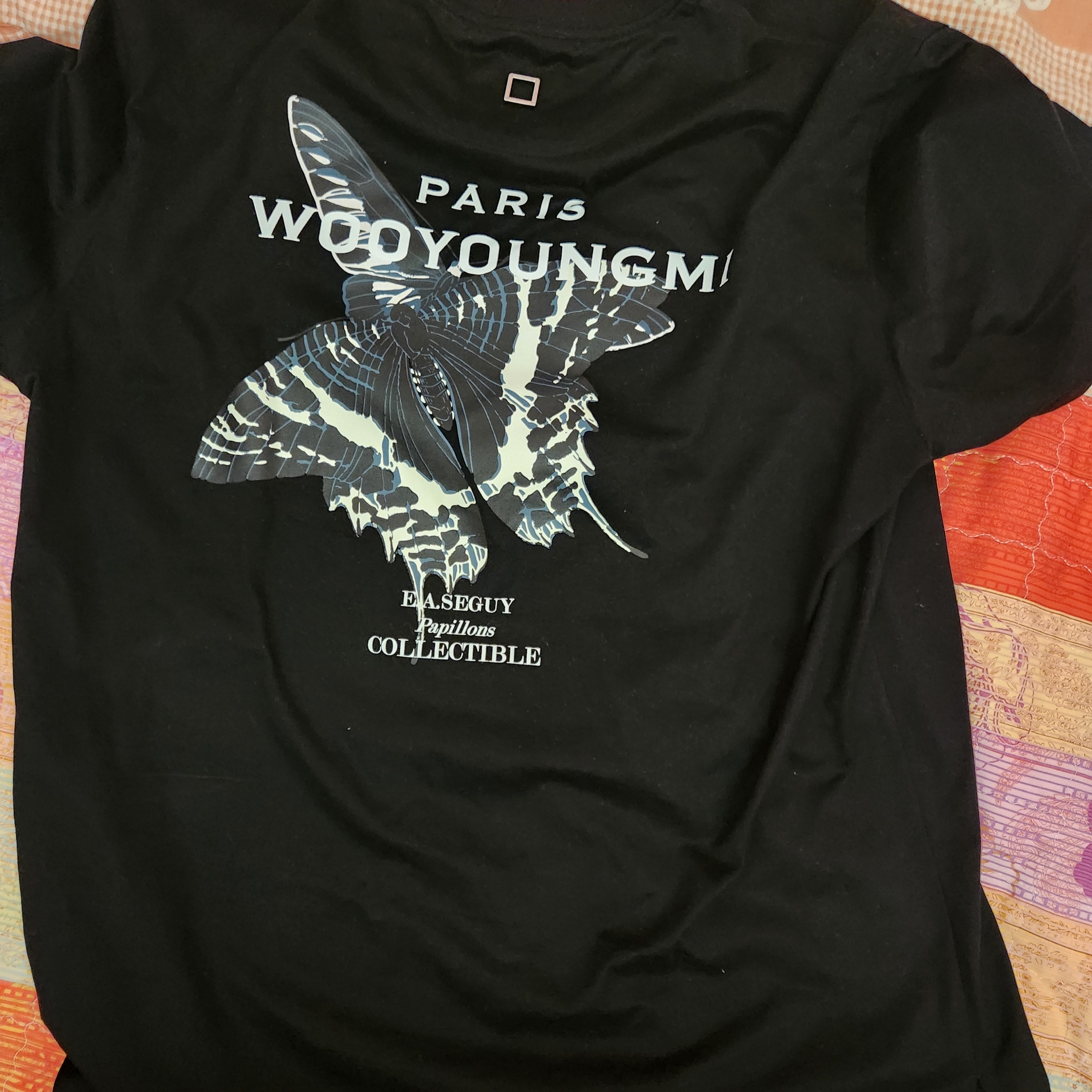 Wooyoungmi Butterfly Back Logo T-shirt Black - 23SS 착용 스타일