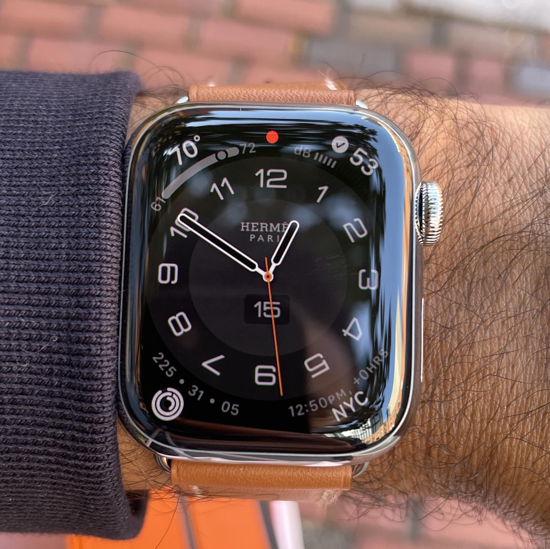 Apple Watch Hermes Series 8 45mm Silver Stainless Steel Case with Single Tour Orange (Korean Ver.) 착용 스타일