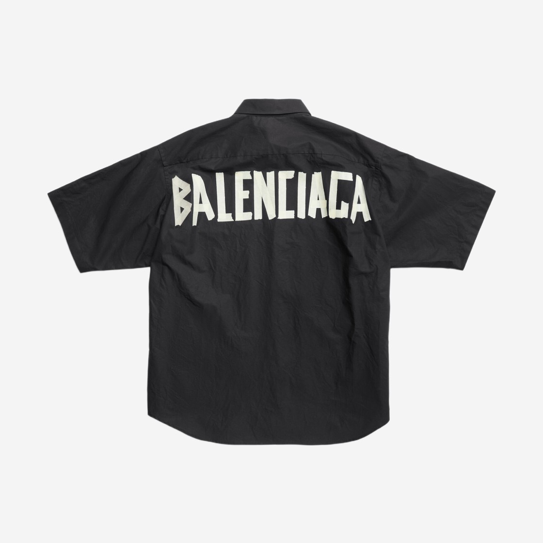 Balenciaga Tape Type Large Fit Short Sleeve Shirt Black 상세 이미지 1