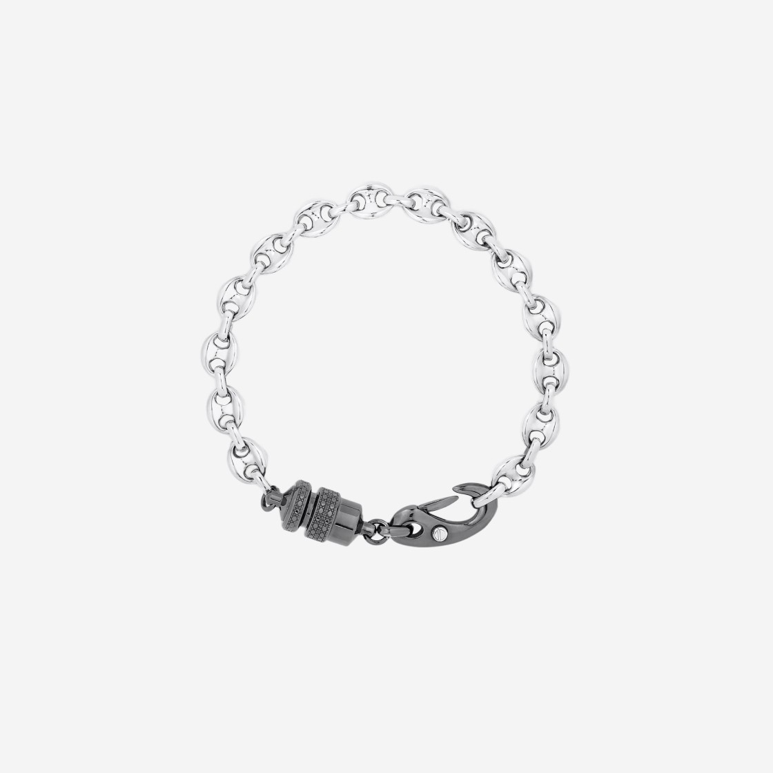 Dior Cylinder Cannage Bracelet Silver Ruthenium Finish Brass 상세 이미지 1