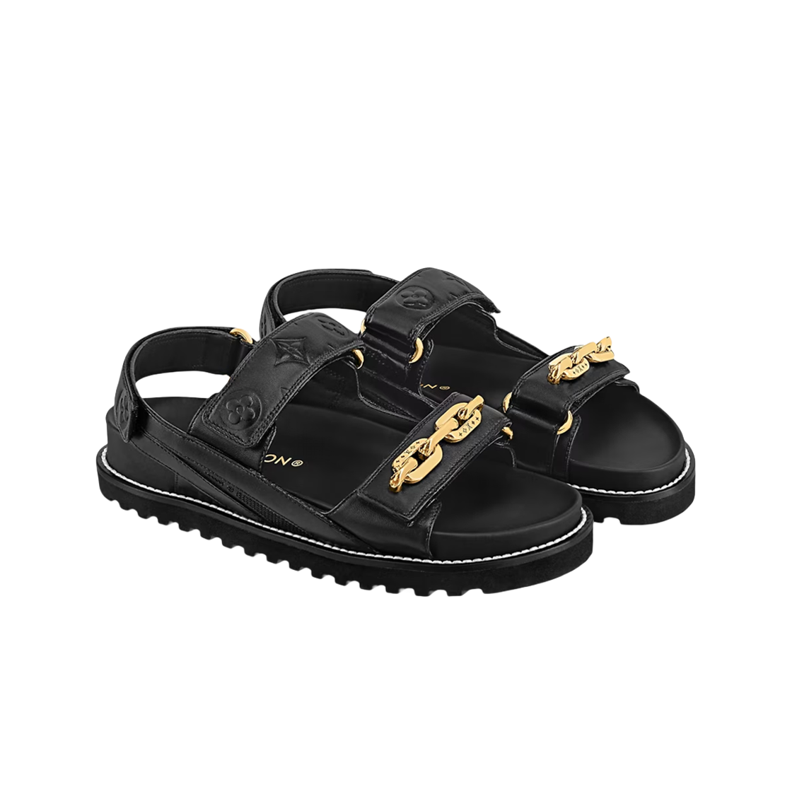 - (W) Louis Vuitton Paseo Flat Comfort Sandal Black - #2