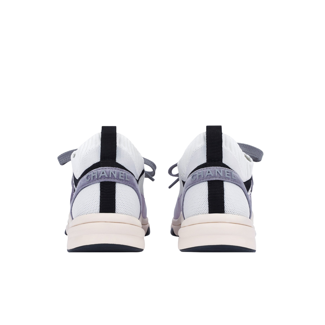 (W) 샤넬 스니커즈 니트 스웨이드 카프스킨 & 화이트 퍼플((W) Chanel Sneakers Knit Suede Calfskin & White Purple) - 4
