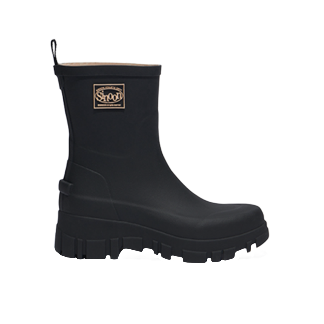 (W) 락피쉬웨더웨어 x 시눈 플랫폼 미들 레인 부츠 블랙((W) Rockfishweatherwear x Sinoon Flatform Middle Rain Boots Black) - 1