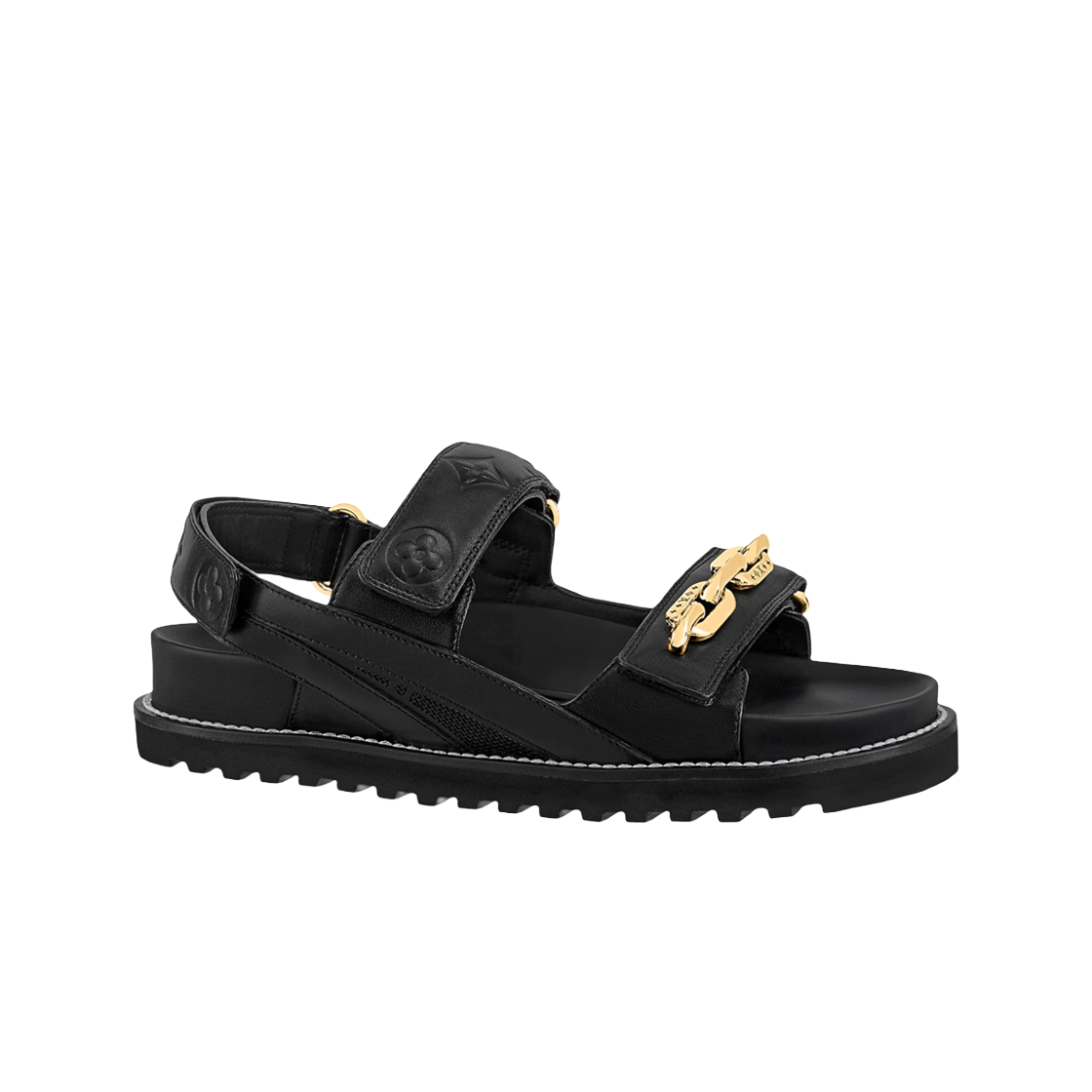 - (W) Louis Vuitton Paseo Flat Comfort Sandal Black - 대표 이미지 #1