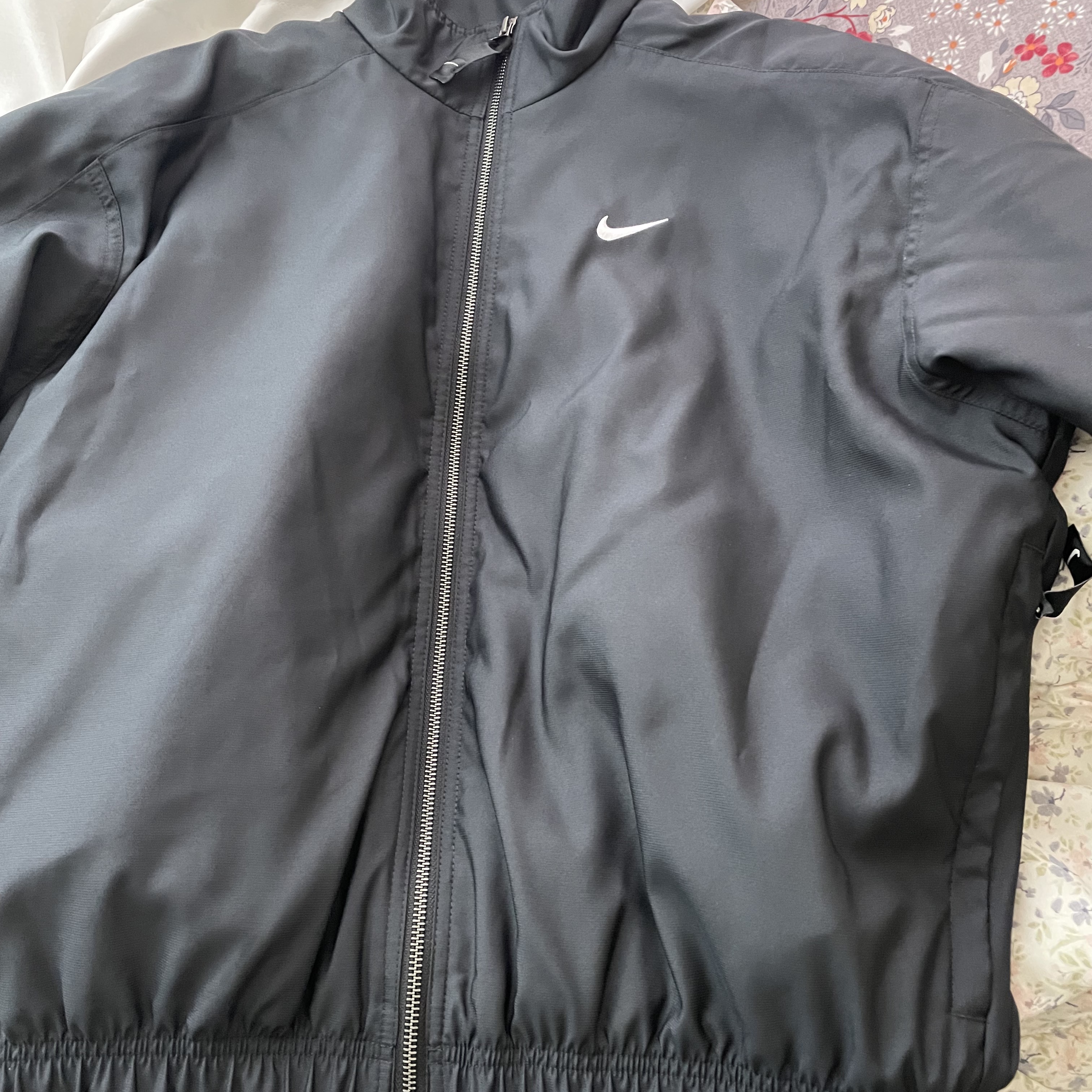 Nike NRG Solo Swoosh Satin Bomber Jacket Black - Asia 착용 스타일