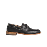 Thom Browne Vitello Calf Leather Boat Shoes Black