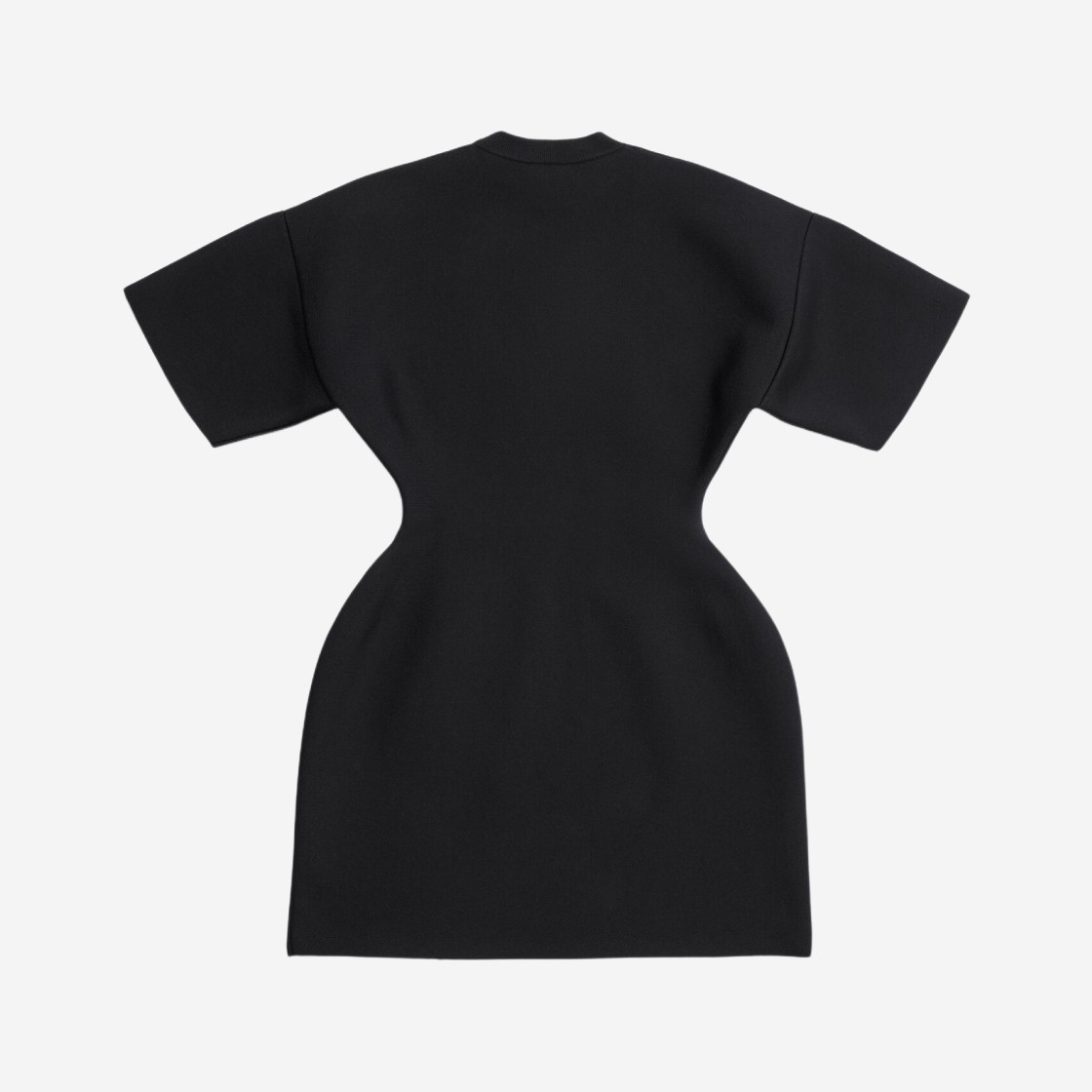 (W) Balenciaga Hourglass Crewneck Short Sleeve Dress Black 상세 이미지 2