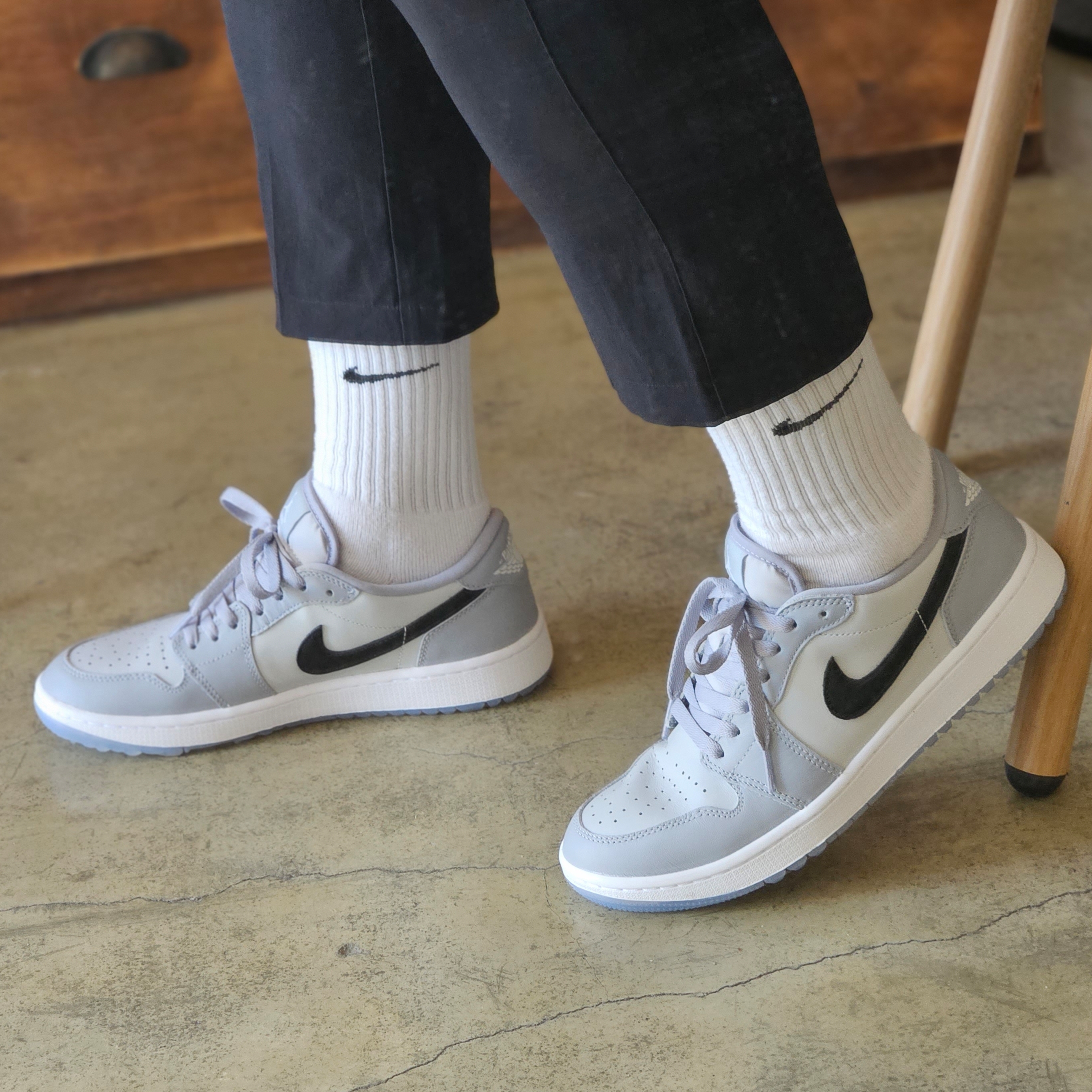 Jordan 1 Low Golf Wolf Grey 착용 스타일