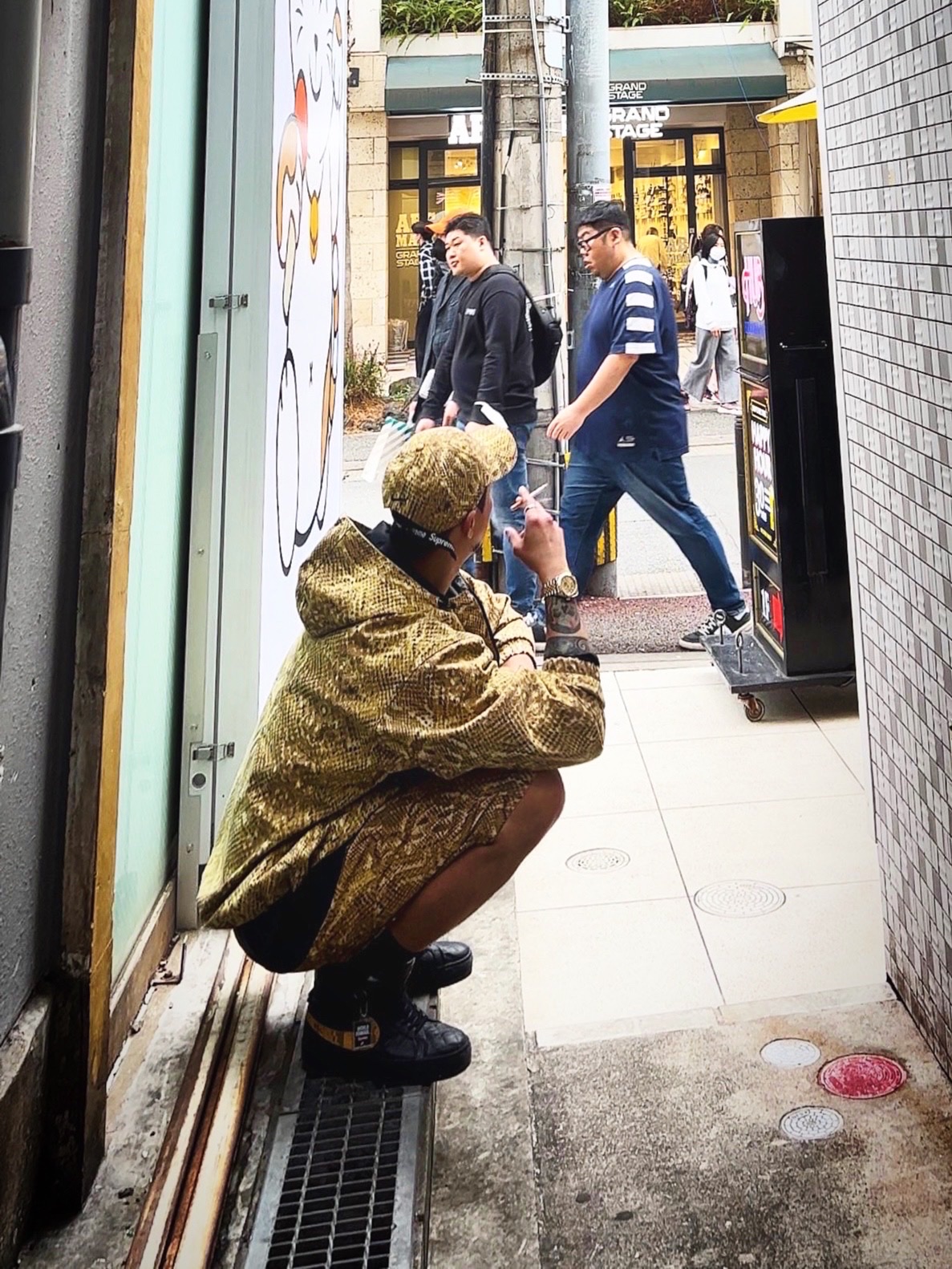 Supreme x Nike ACG Denim 6-Panel Gold Snakeskin - 22FW, Supreme x Nike ACG Denim Pullover Gold Snakeskin - 22FW 착용 스타일 - 3