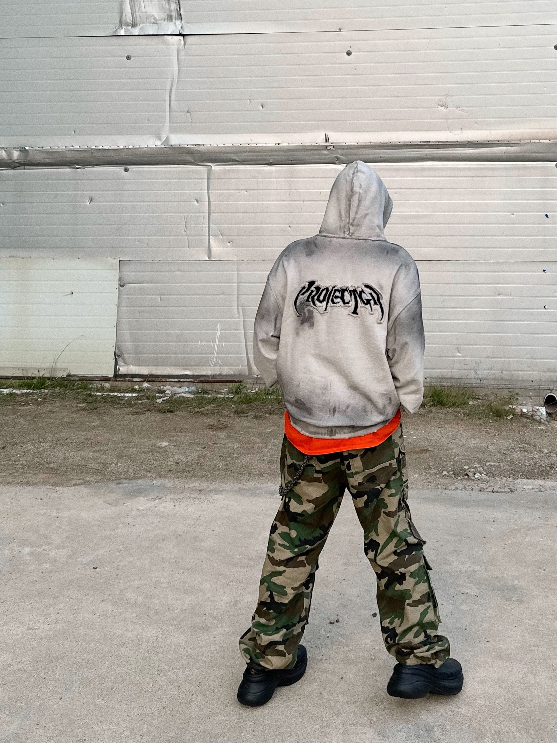 Project G/R Furious Logo Applique Zip Hoodie Grey - 10 Corso Como Exclusive, Balenciaga x Crocs Rubber Boot Black 착용 스타일 - 1
