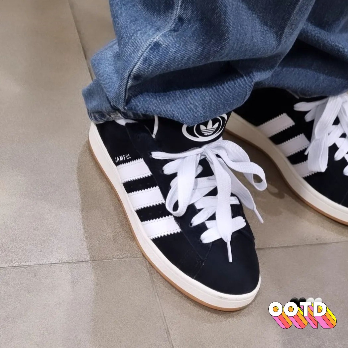 Adidas Campus 00s Core Black Cloud White 착용 스타일