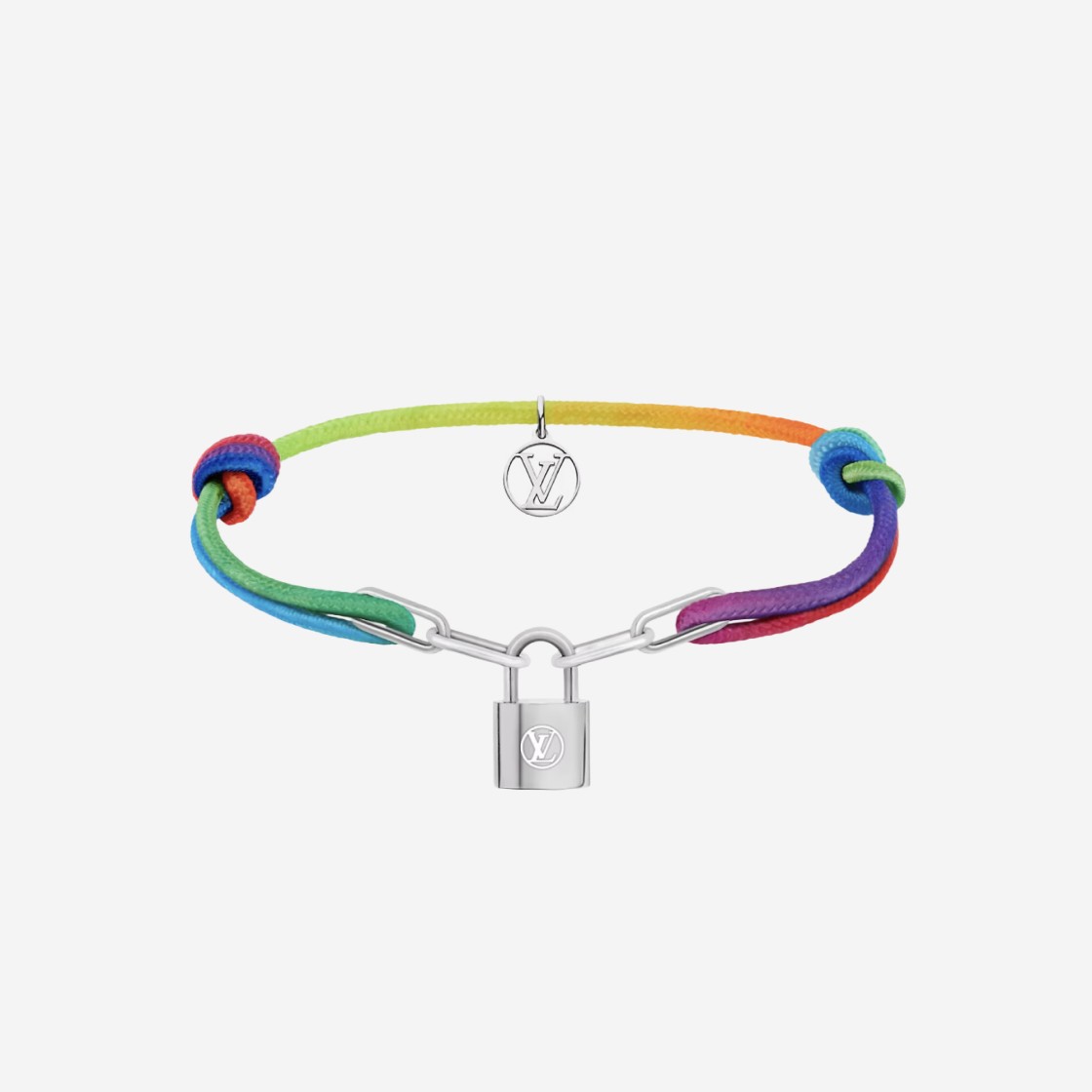 Louis Vuitton Silver Lockit x Virgil Abloh Bracelet, Natural Titanium Rainbow. Size NSA