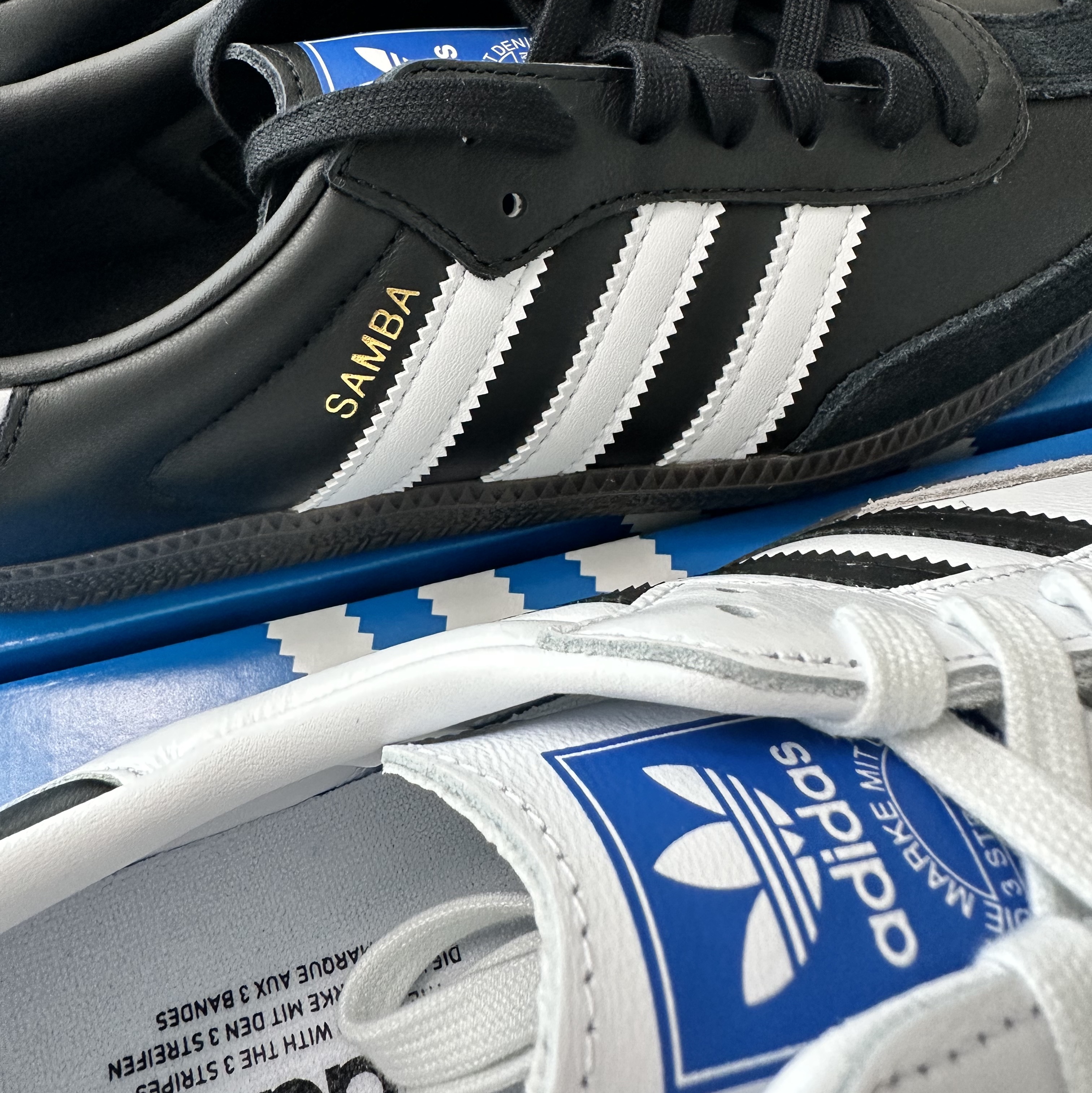 Adidas Samba Vegan White Black, Adidas Samba OG Black White Gum 착용 스타일 - 1
