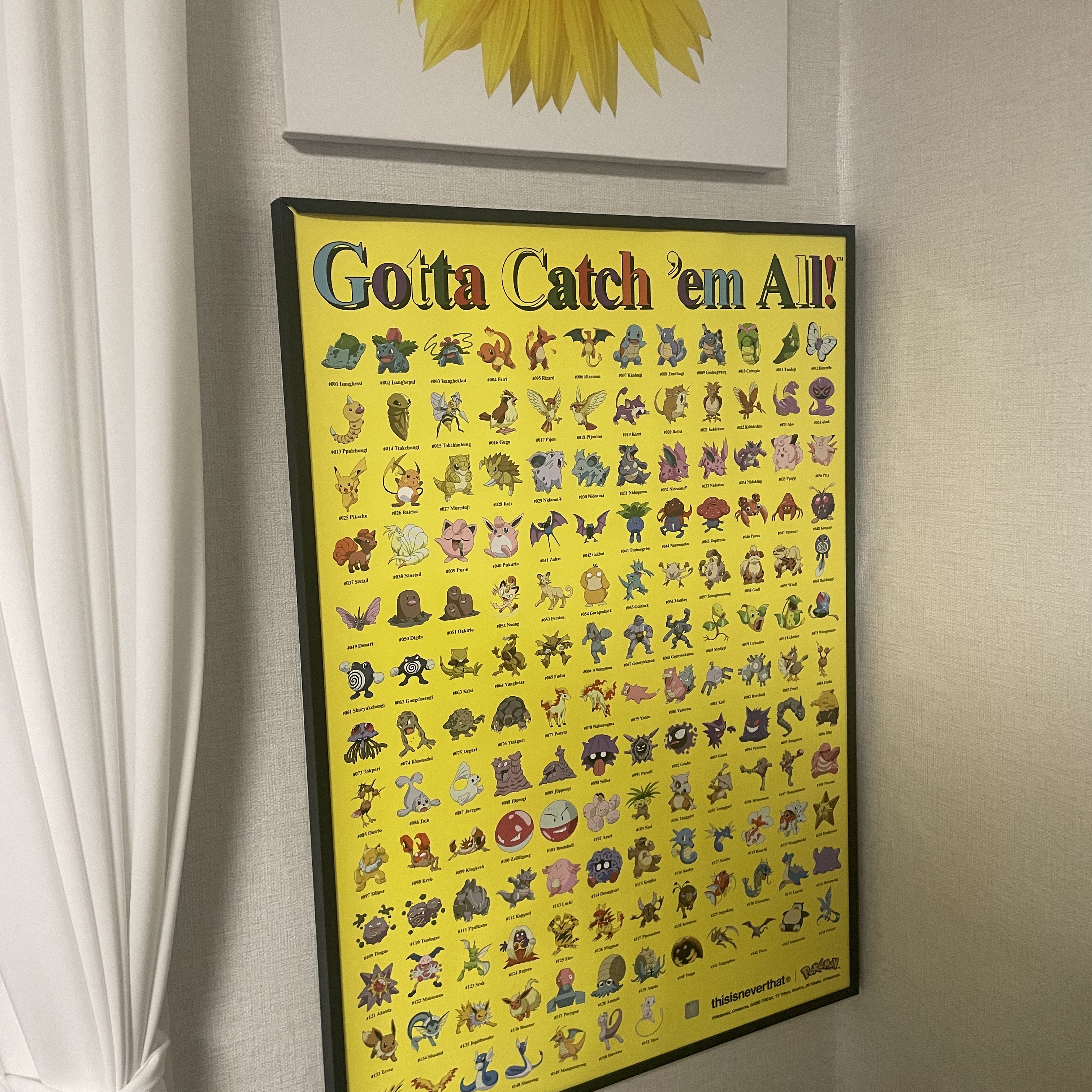 Pokemon x Thisisneverthat Sticker Poster Yellow 착용 스타일