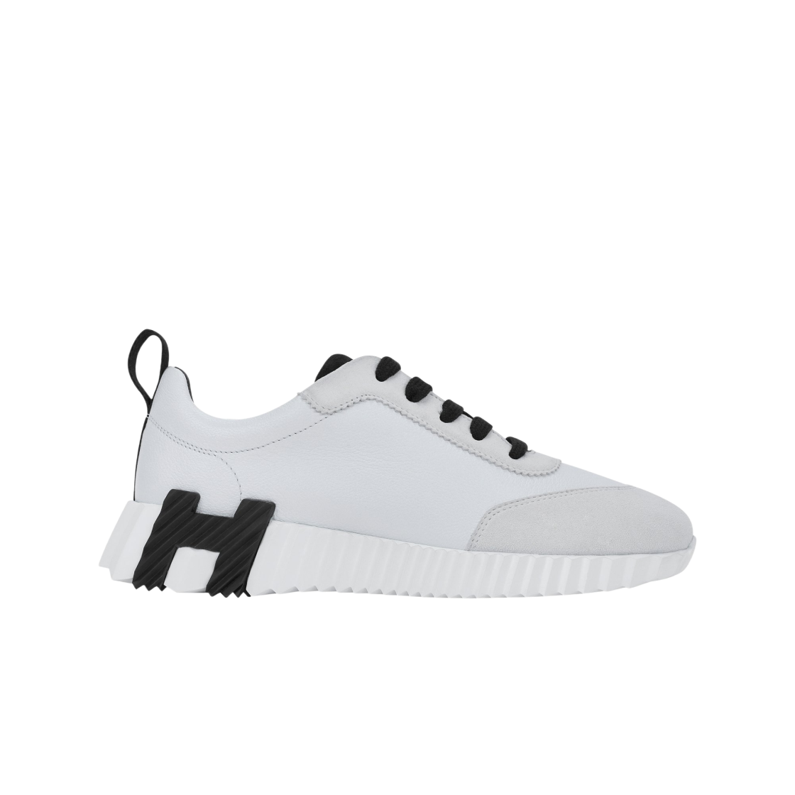 (W) 에르메스 바운싱 스니커즈 스포츠 스웨이드 고트스킨 & 블랑 누아((W) Hermes Bouncing Sneakers Sport Suede Goatskin & Blanc Noir)