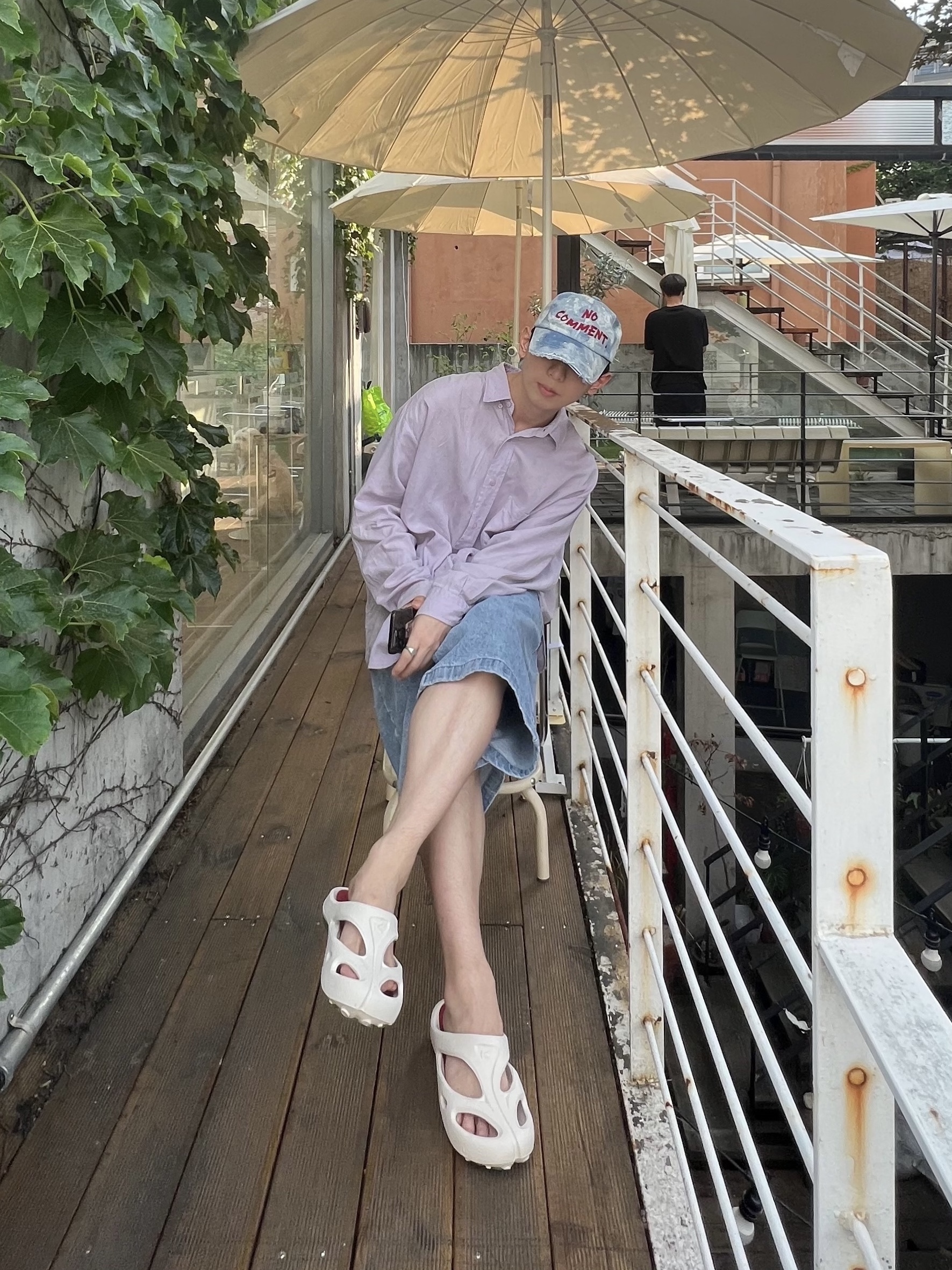 노쿨러스 노 코멘트 캡 데님 착용 스타일 - 2