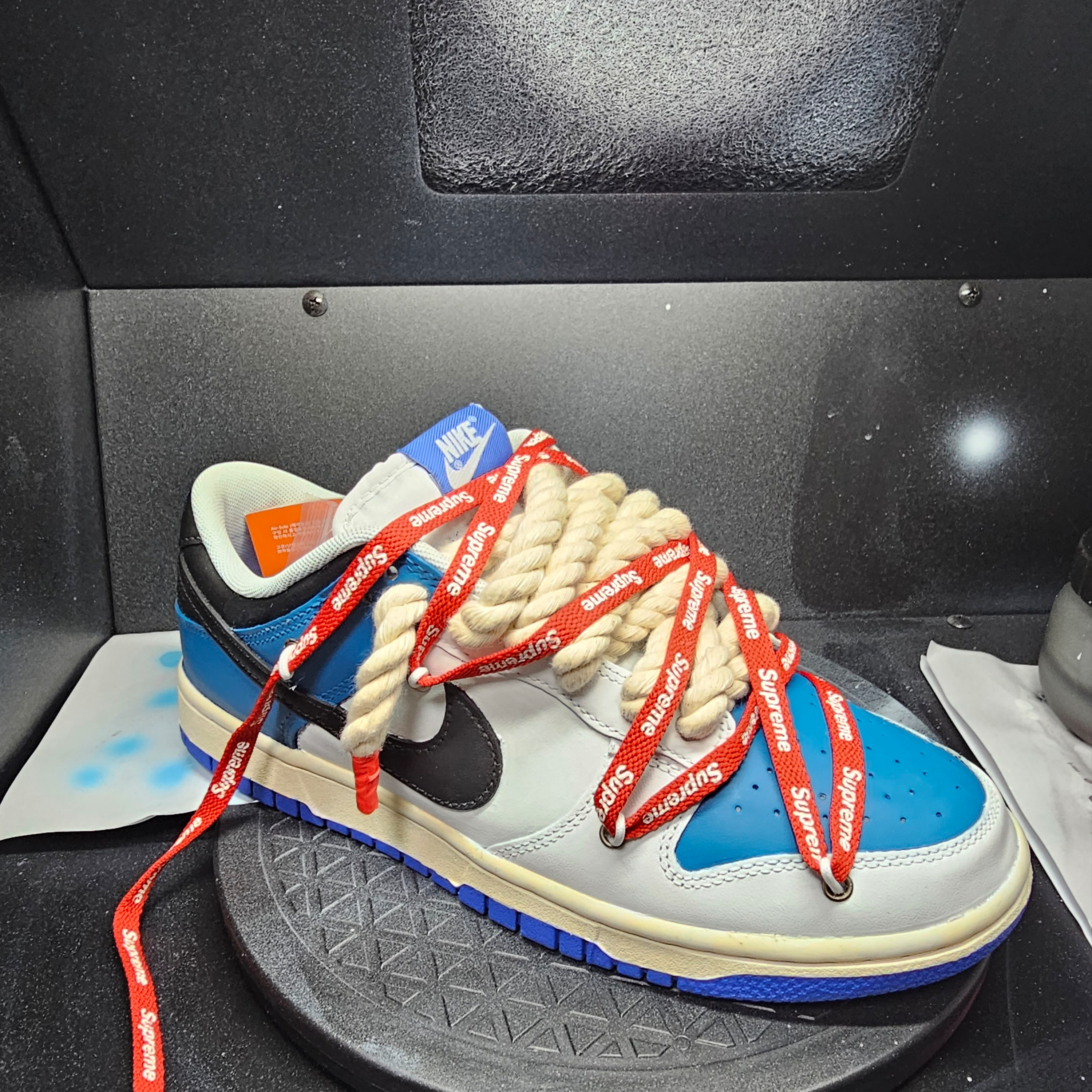 Nike Dunk Low Retro Racer Blue and White 착용 스타일