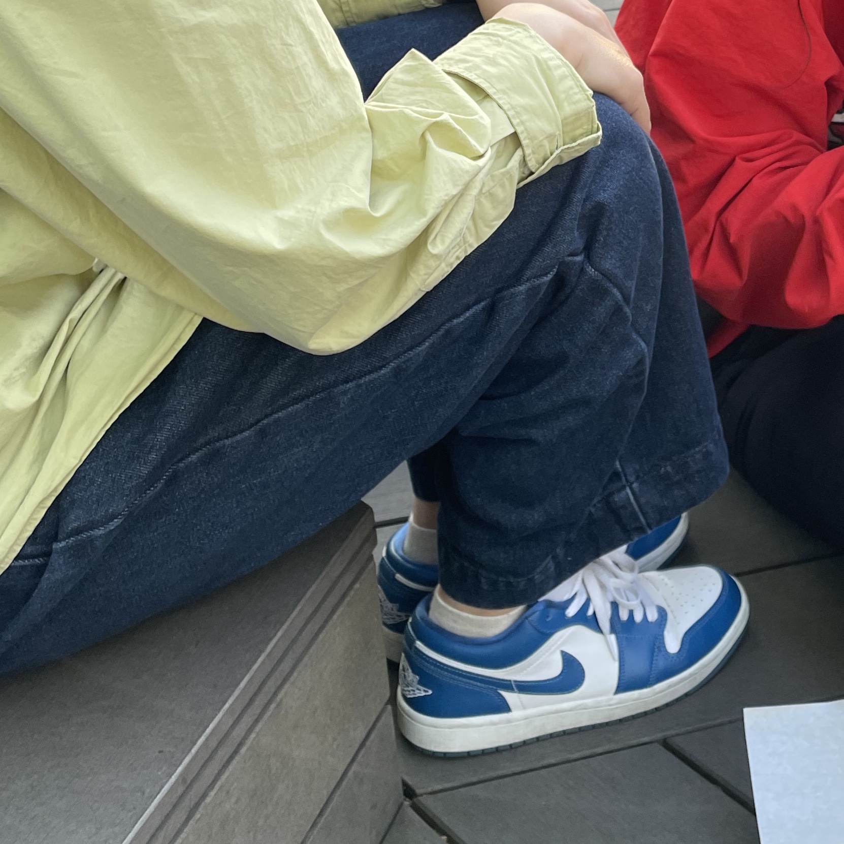 (W) Jordan 1 Low White Dark Marina Blue 착용 스타일