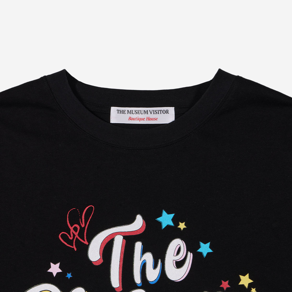 THE MUSEUM VISITOR★PARTY GLITTER LOGO T-SHIRTS 5色 더뮤지엄비지터 파티 글리터 로고 티셔츠 블랙 | The Museum