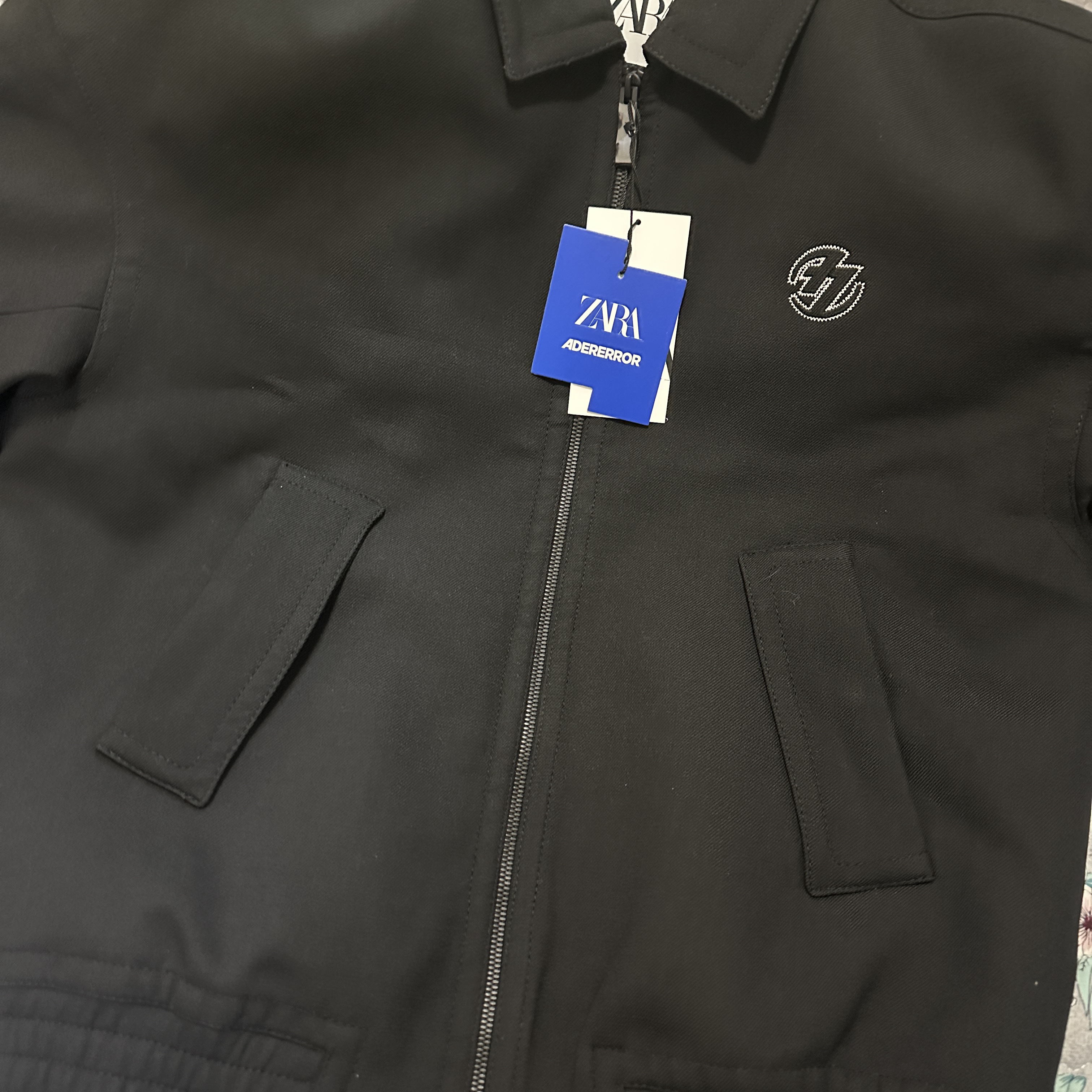 Zara x Ader Error Oversize Collar Bomber Jacket Black 착용 스타일